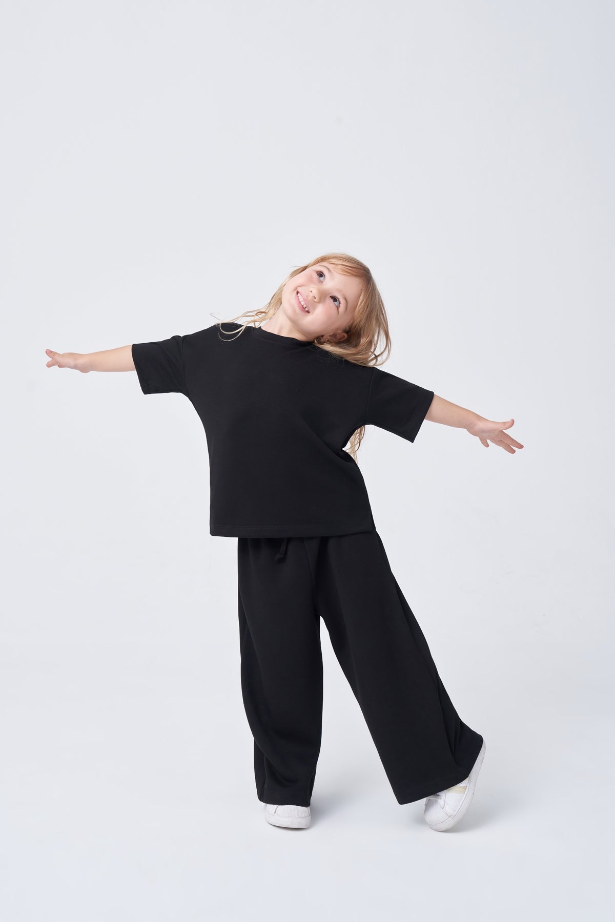 Unisex Çocuk Oversize Basic Takım Siyah