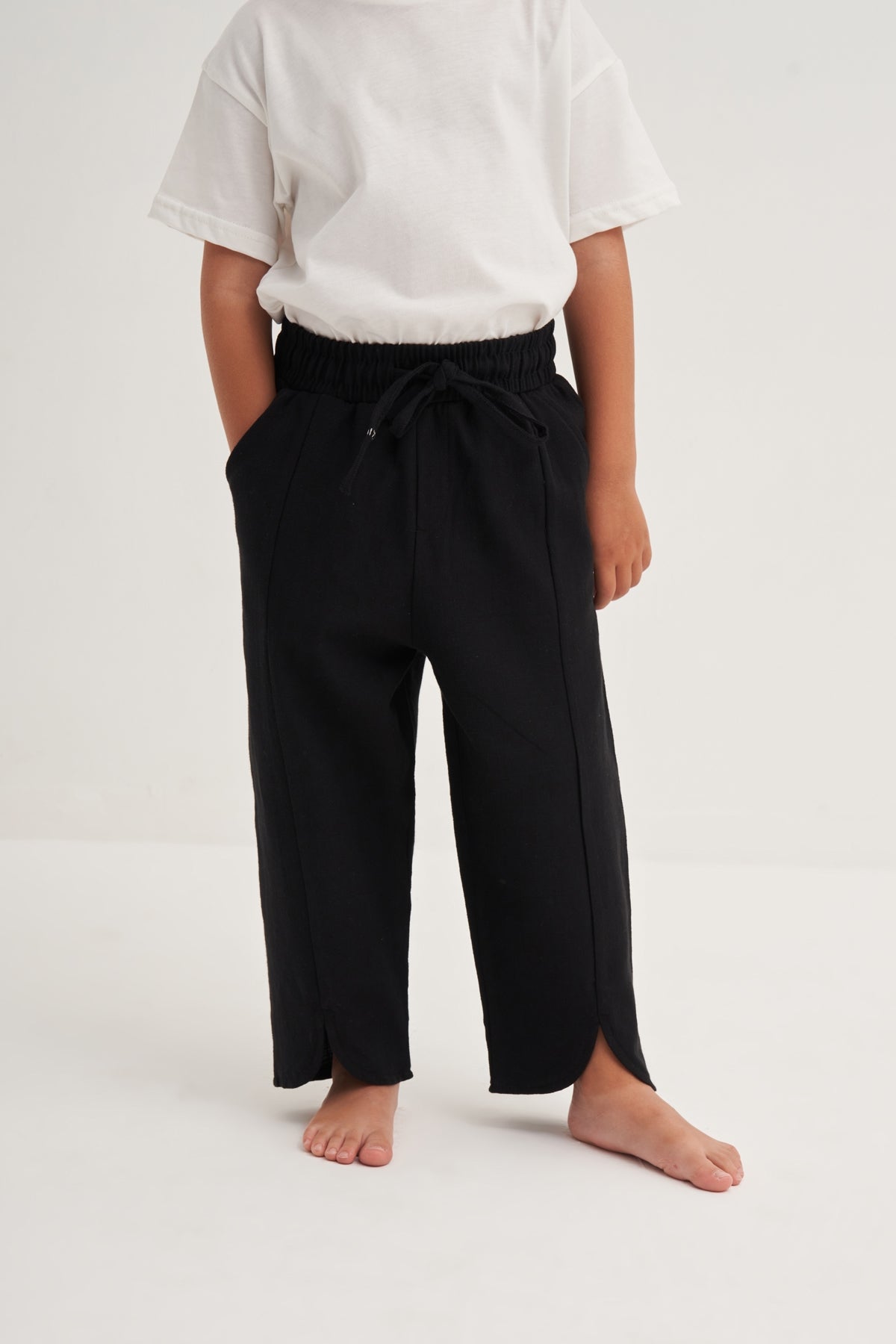 Unisex Çocuk Organik Pamuk Pantolon Siyah