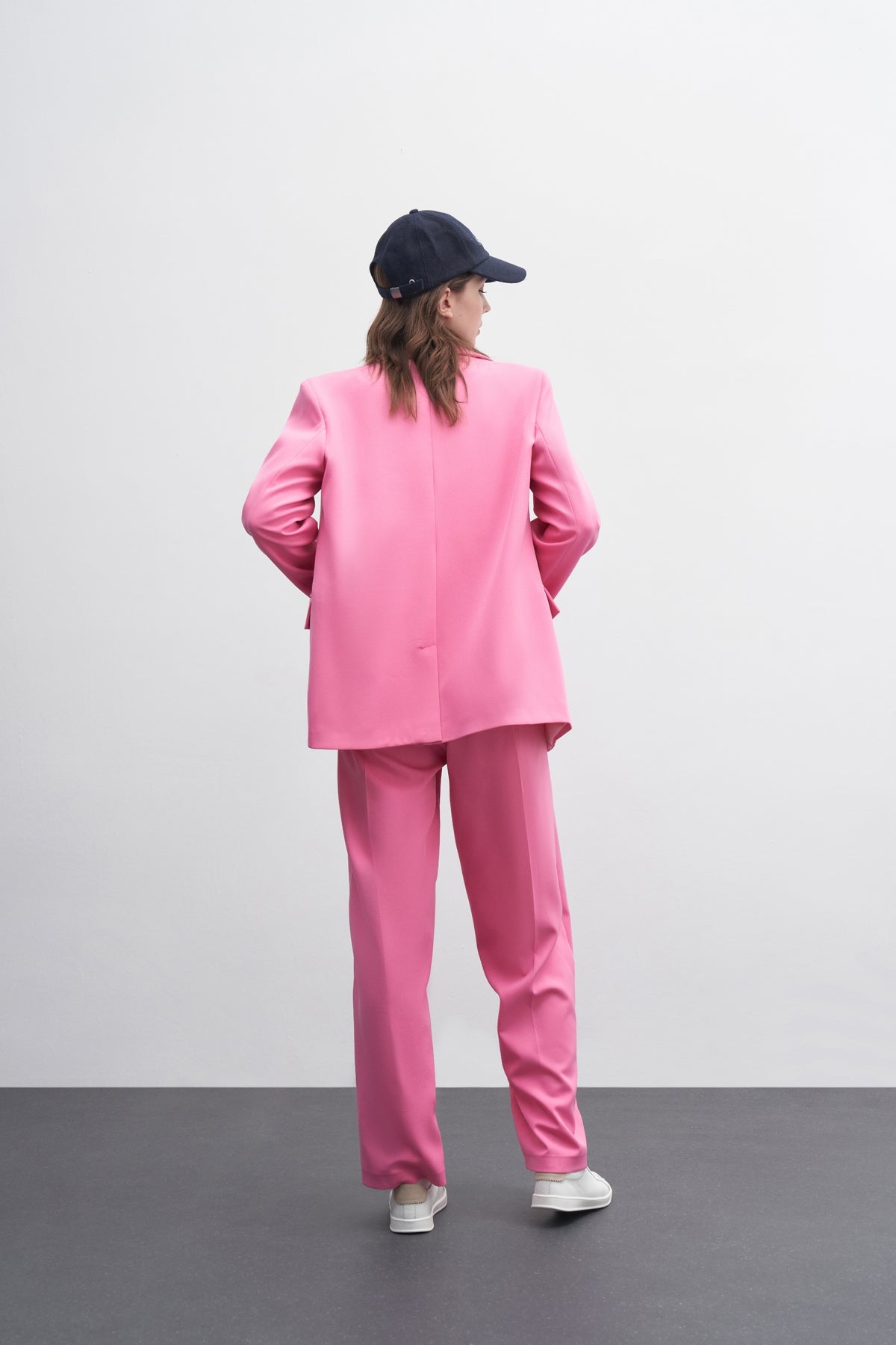 Kadın Yarı Oversize Blazer Ceket Pembe