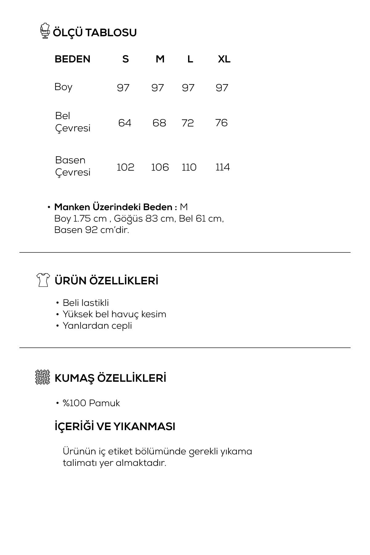 Kadın Organik Pamuklu Beli Lastikli Havuç Kesim Pantolon Siyah