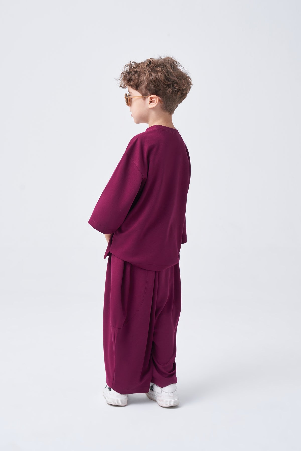 Unisex Çocuk Bol Kesimli Rahat Takım Bordo