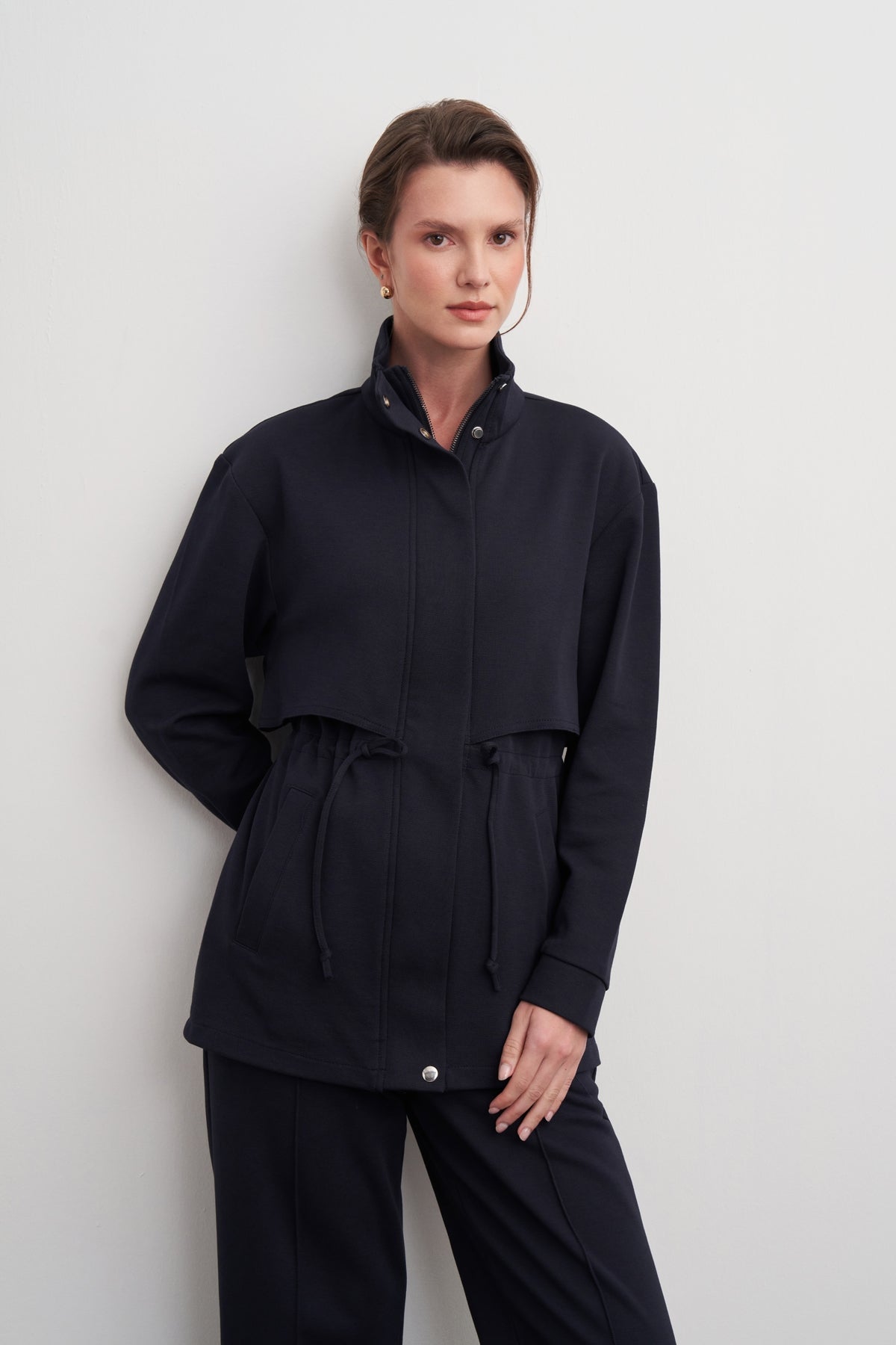 Kadın Rüzgarlıklı Sweat Pantolon Takım Lacivert