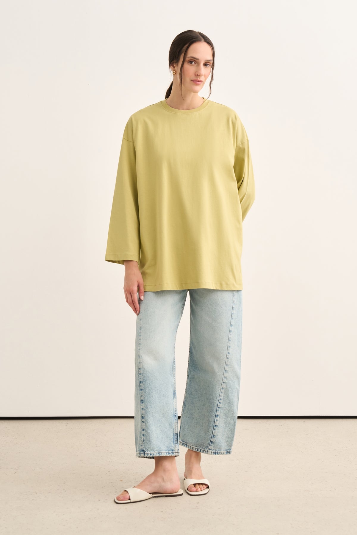 Kadın Basic Uzun Kollu Sweat Çağla Yeşili