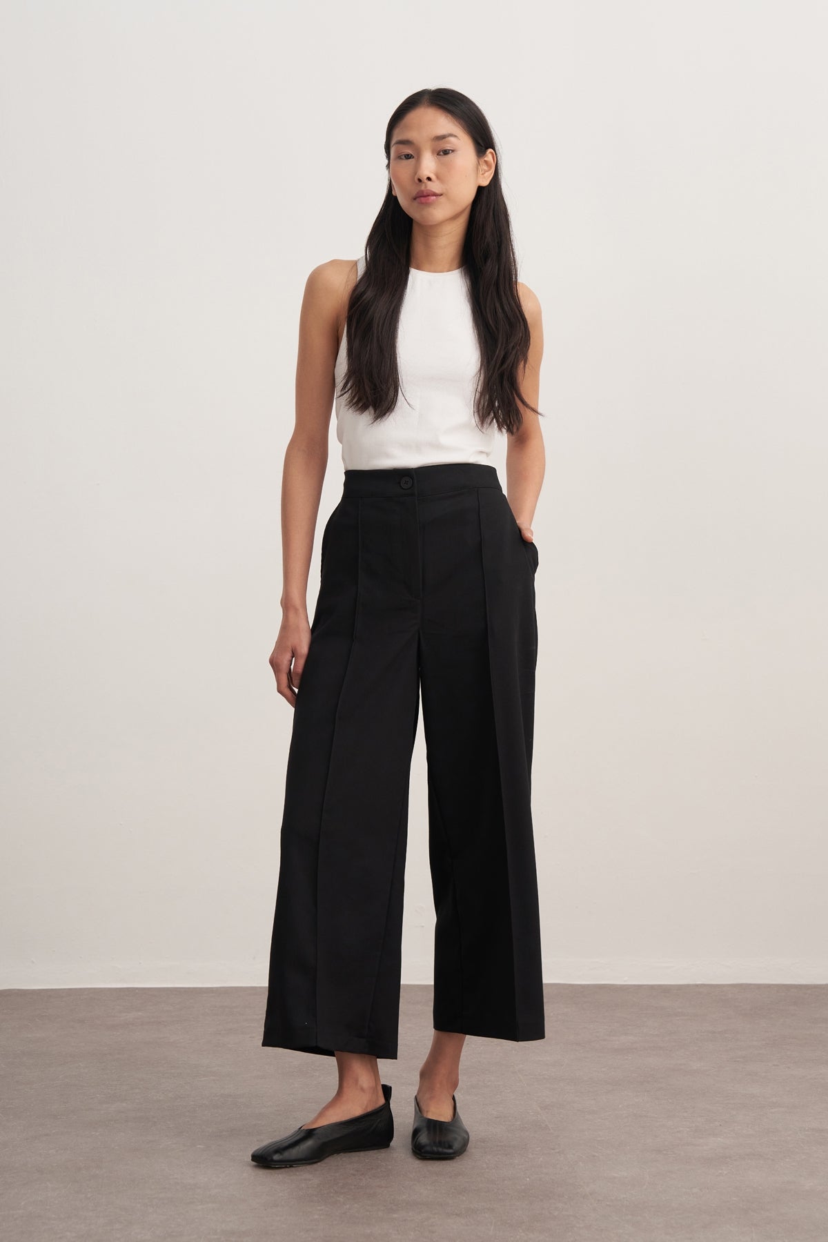 Kadın Gabardin Culotte Pantolon Siyah