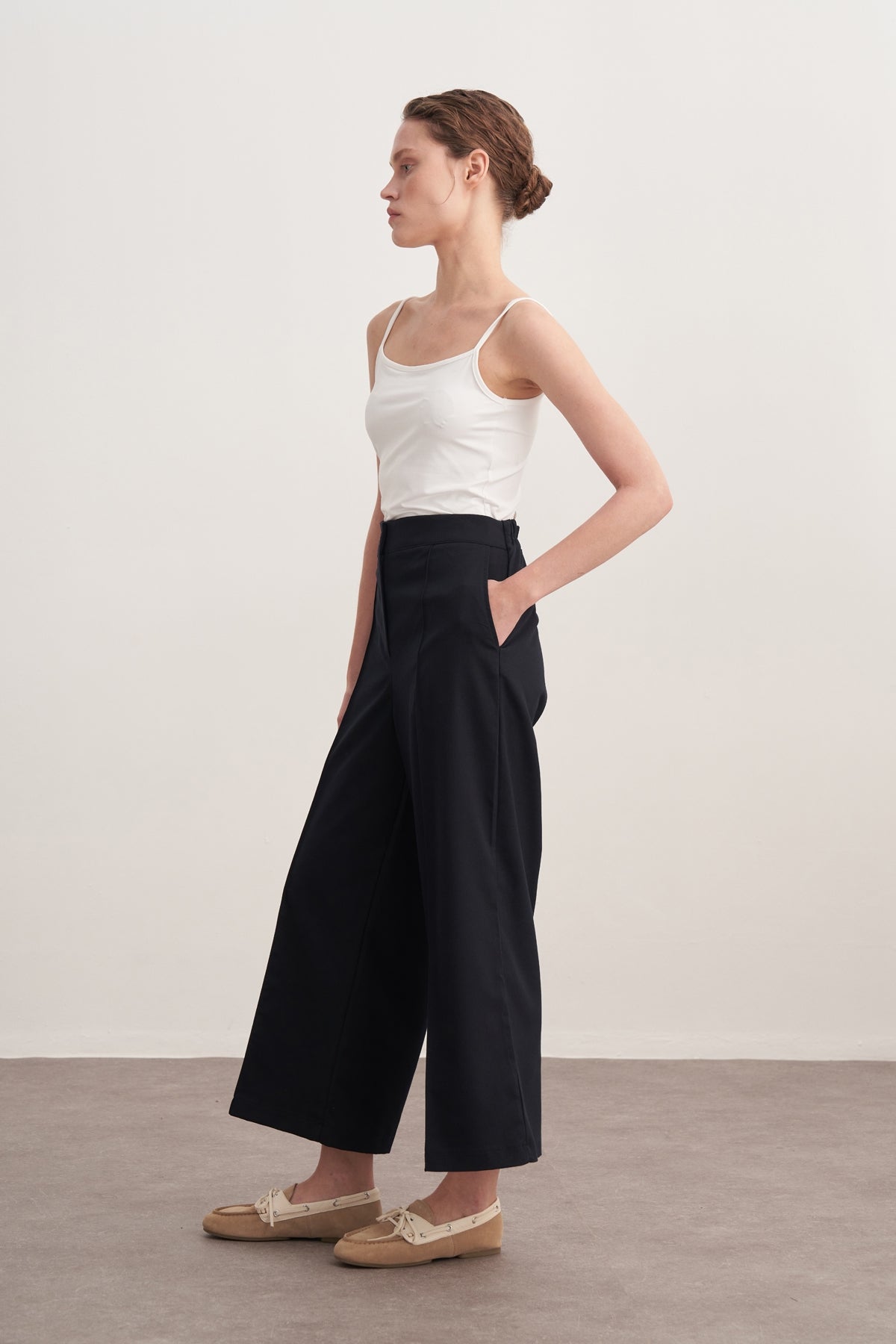 Kadın Gabardin Culotte Pantolon Lacivert