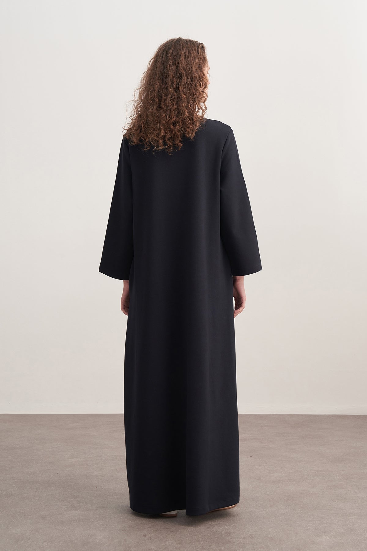 Kadın İnterlok Oversize Elbise Lacivert