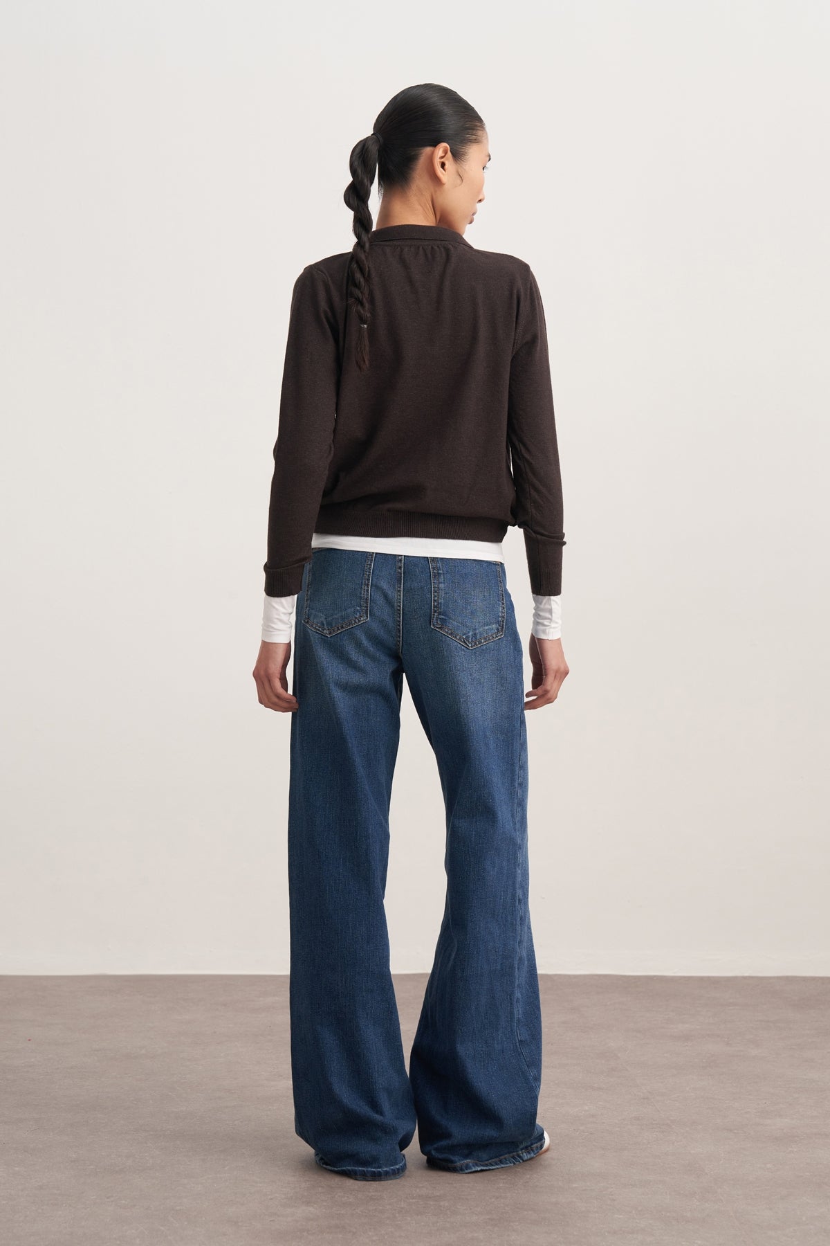 Kadın Polo Yaka Viskon Triko Kazak Antrasit