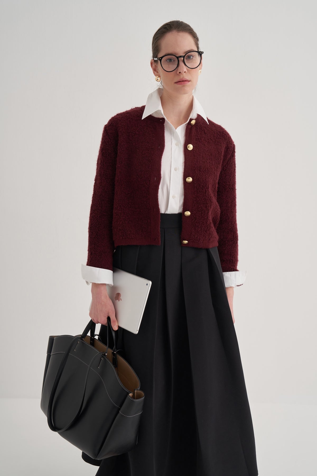 Kadın Yünlü Triko Hırka Bordo