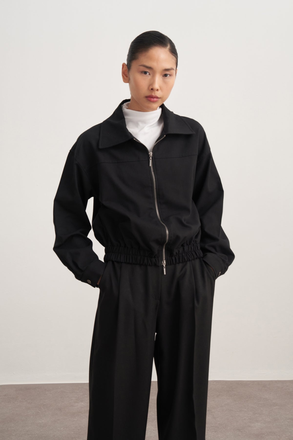 Kadın İnterlok Bomber Ceket Siyah