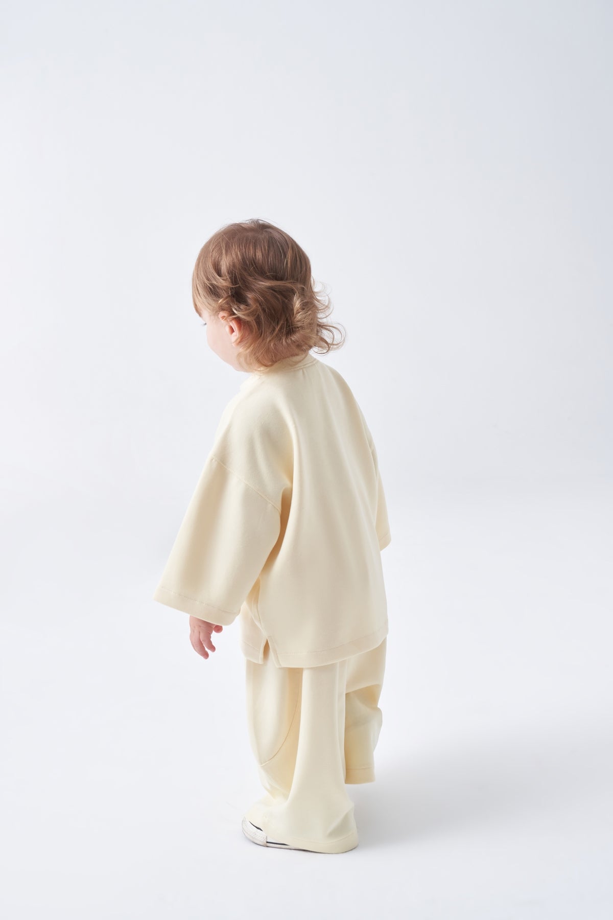 Unisex Çocuk Bol Kesimli Rahat Takım Pastel Sarı