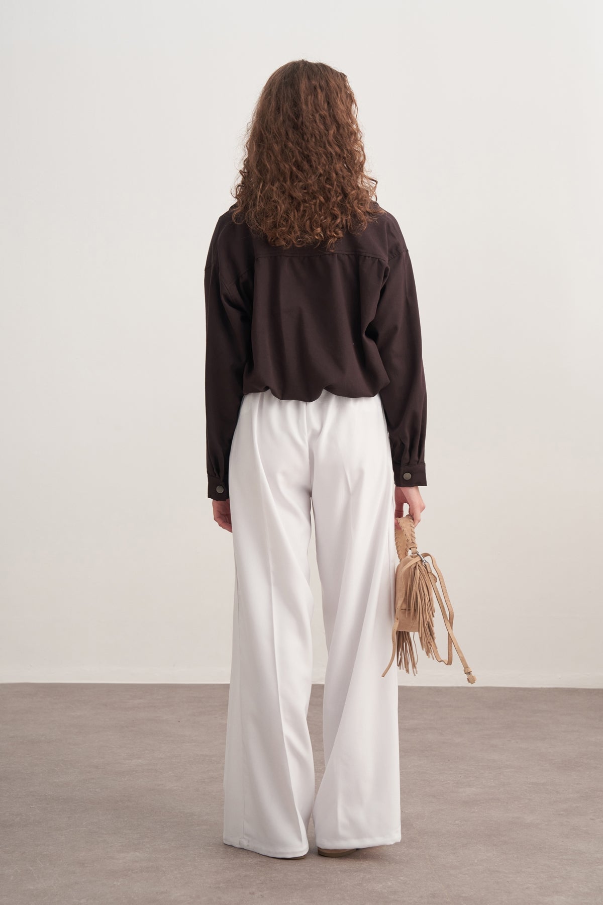 Kadın Gabardin Bomber Ceket Kahve