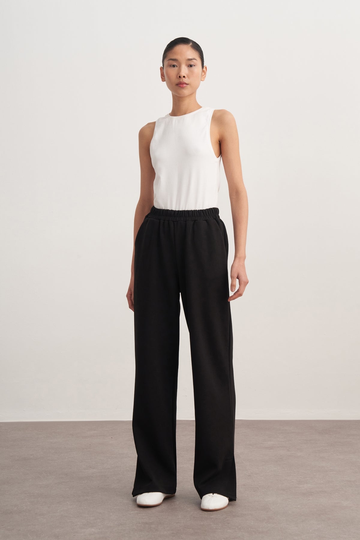 Kadın İnterlok Oversize Spor Ceket Takım Siyah