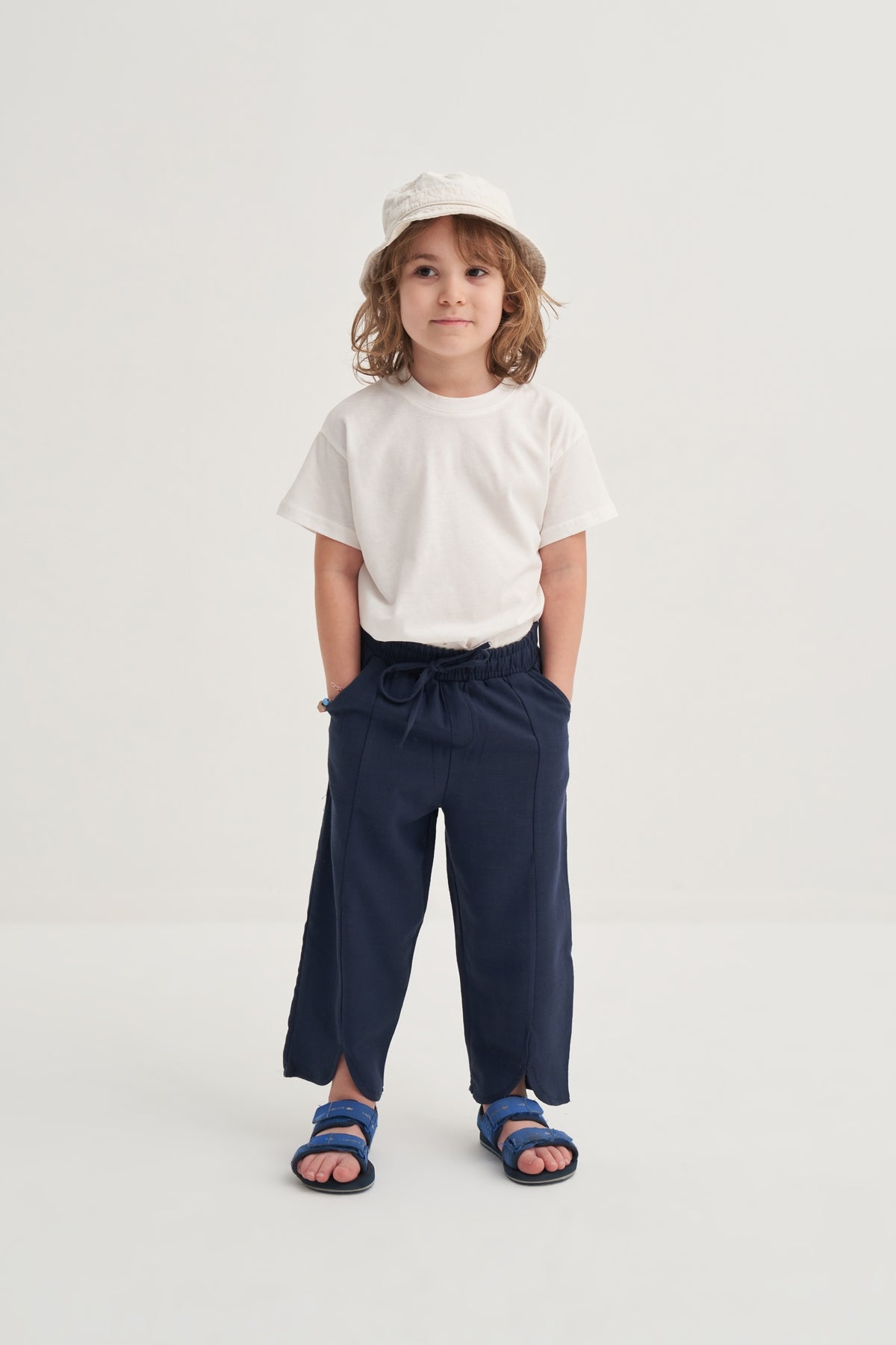 Unisex Çocuk Organik Pamuk Pantolon Lacivert