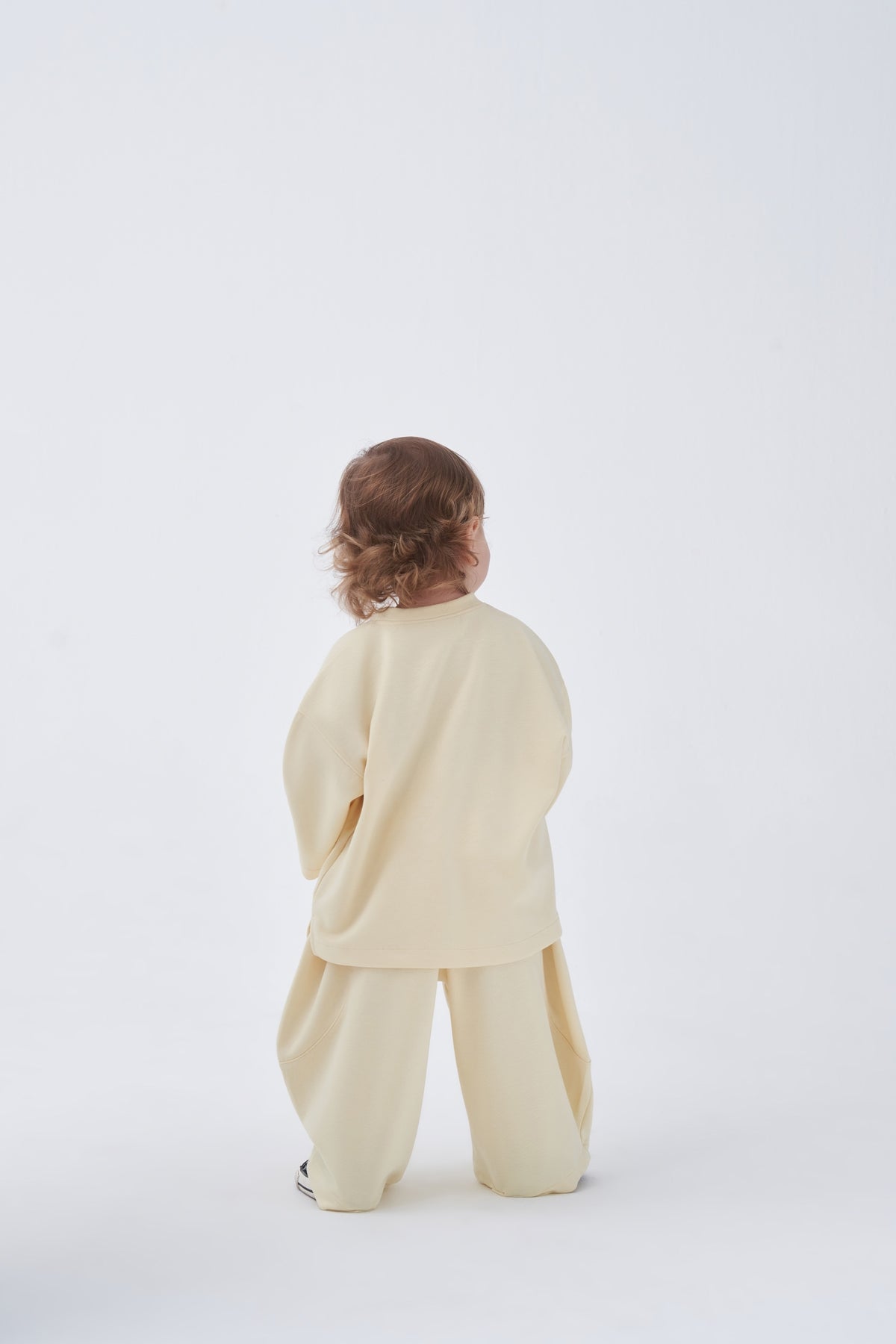 Unisex Çocuk Bol Kesimli Rahat Takım Pastel Sarı
