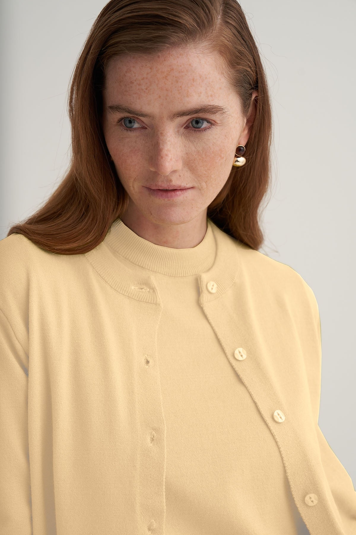 Kadın Viskon Triko Tişörtlü Hırka Takım Tereyağı