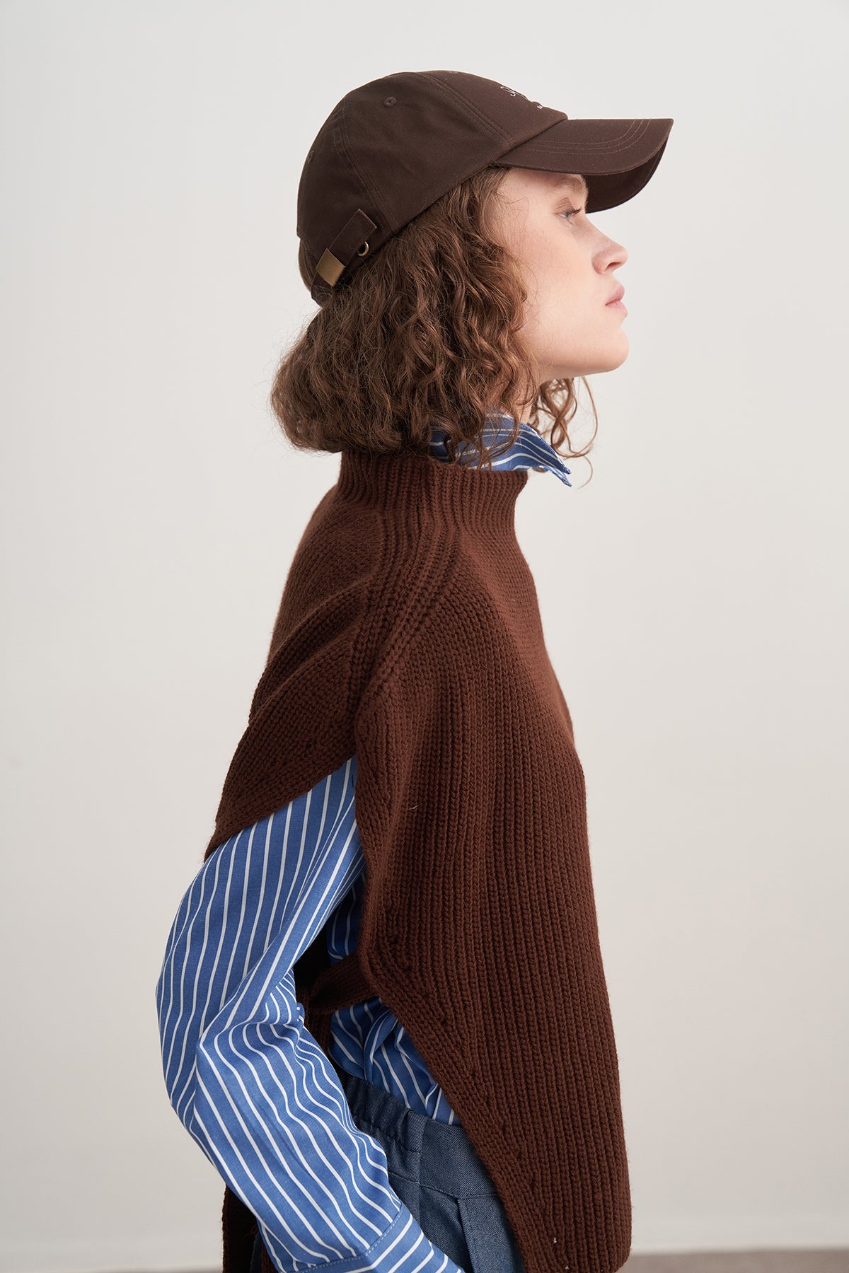 Kadın Bağlama Detaylı Triko Süveter Kahve