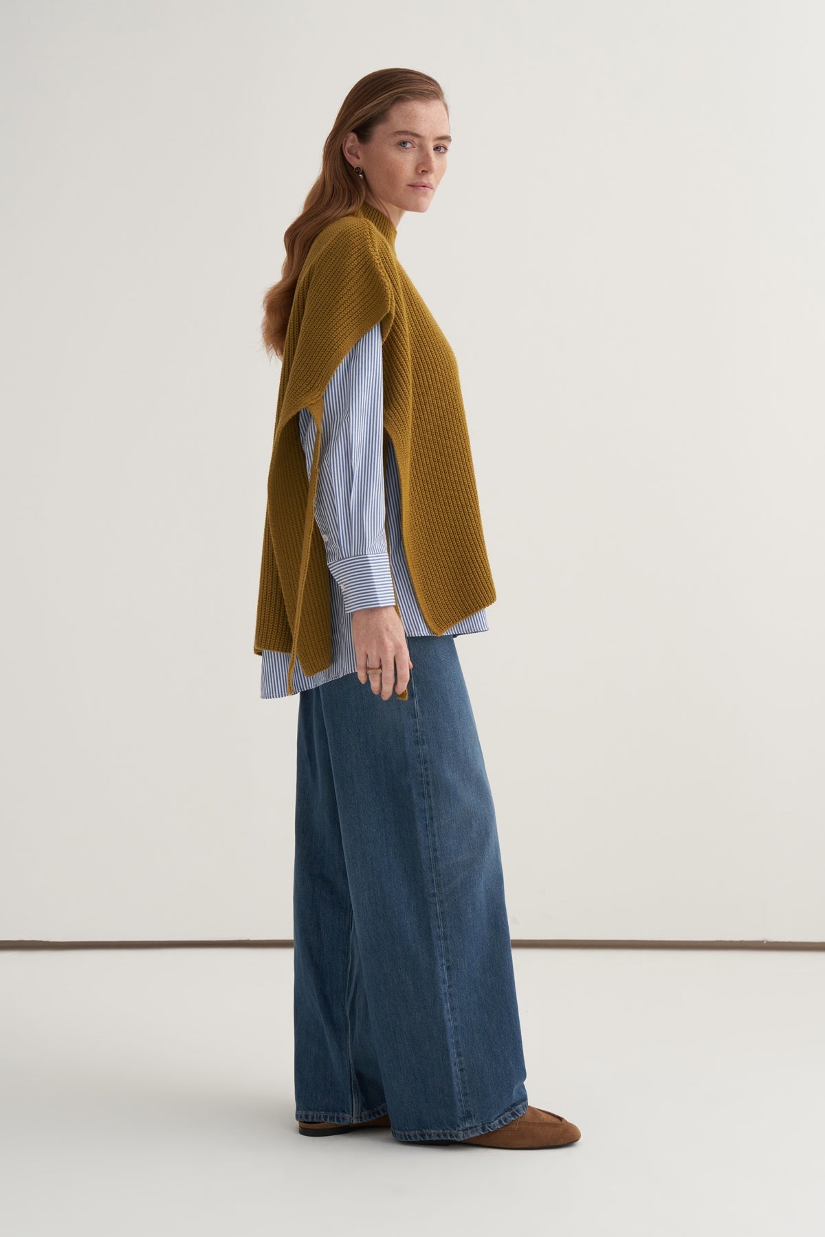 Kadın Uzun Bağlamalı Süveter Yağ Yeşili