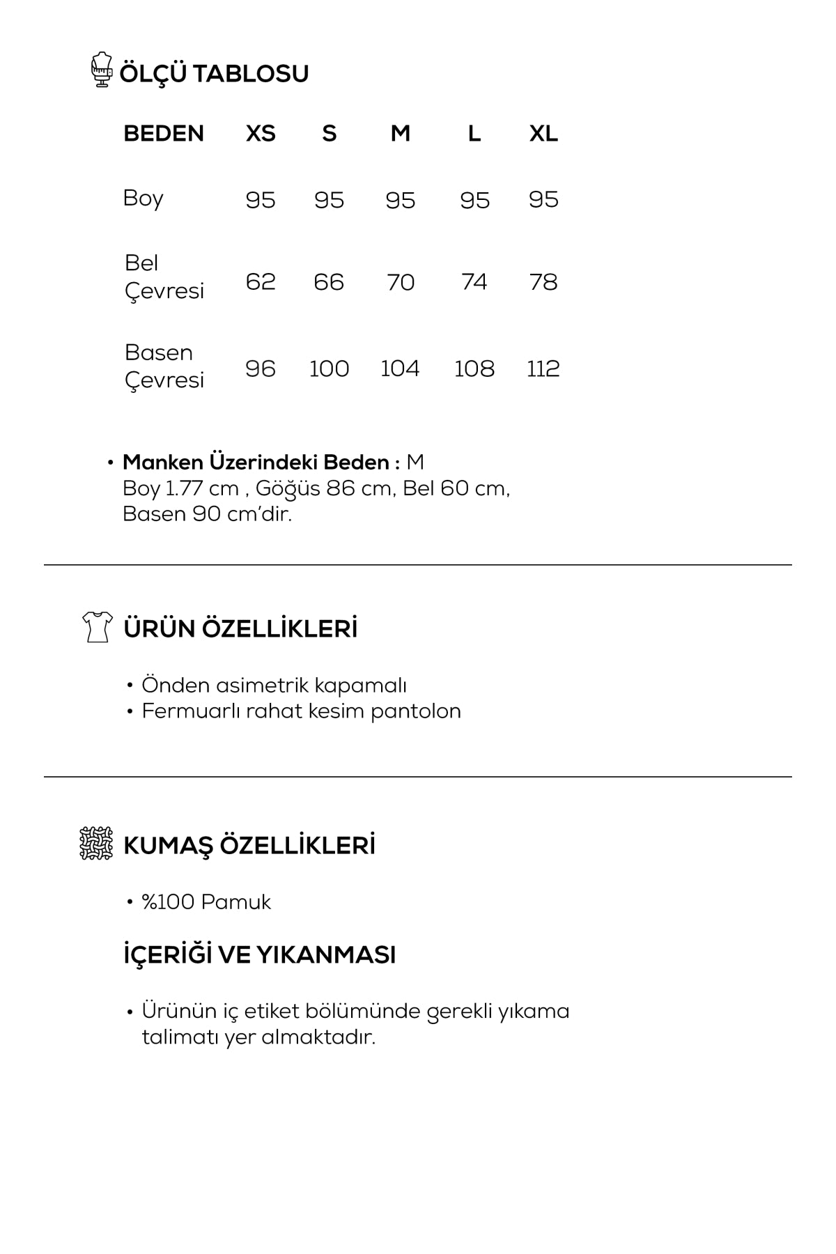 Kadın Organik Pamuklu Asimetrik Pantolon Ekru