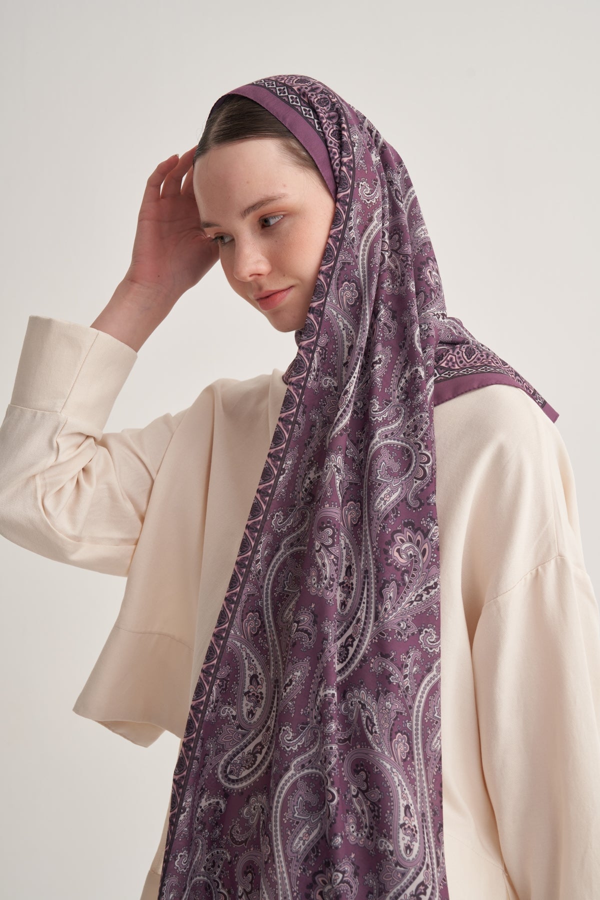 Kadın Soft Lily Desen Şal Rose