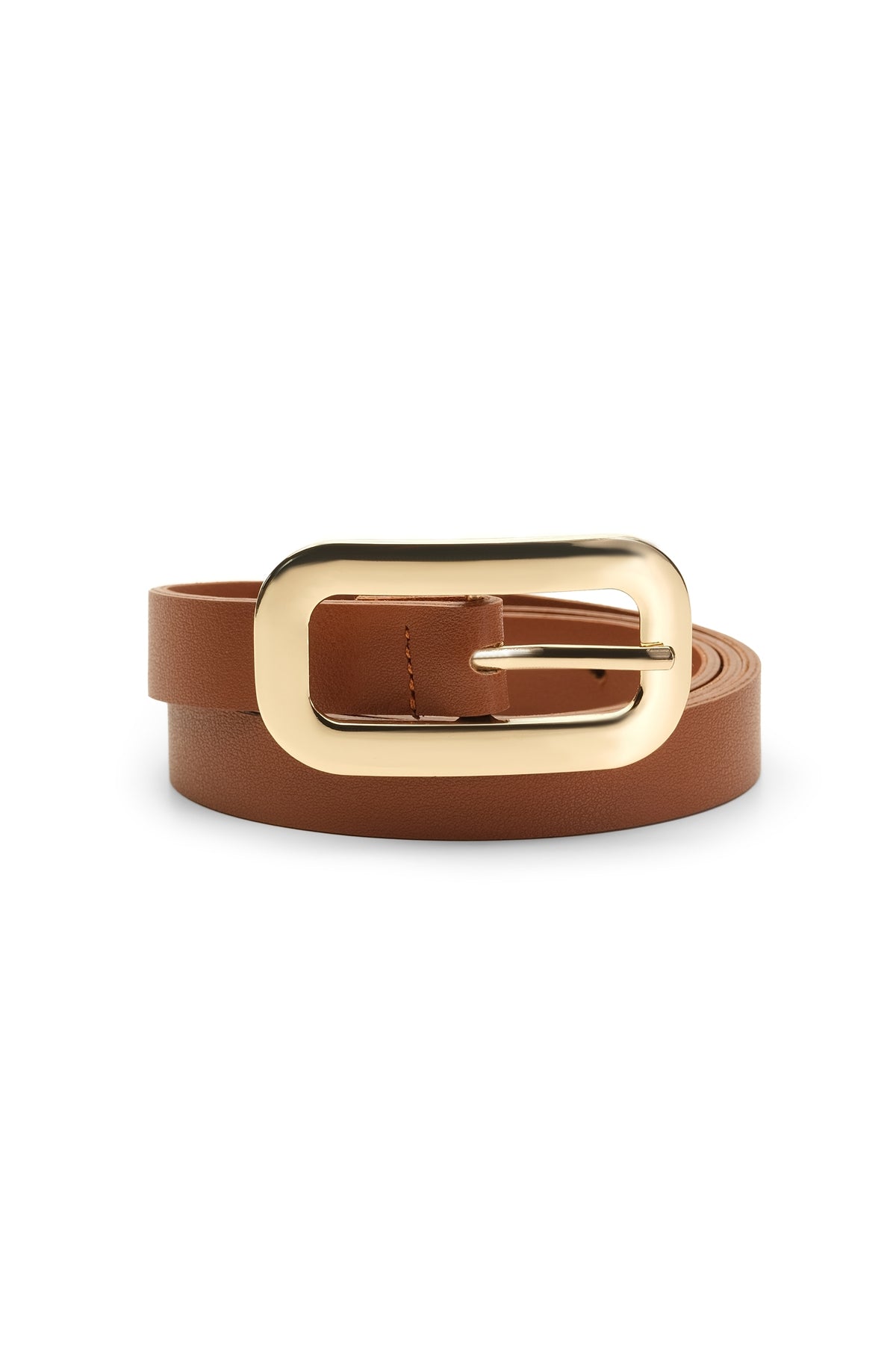 Kadın Gold Oval Tokalı Kemer Taba