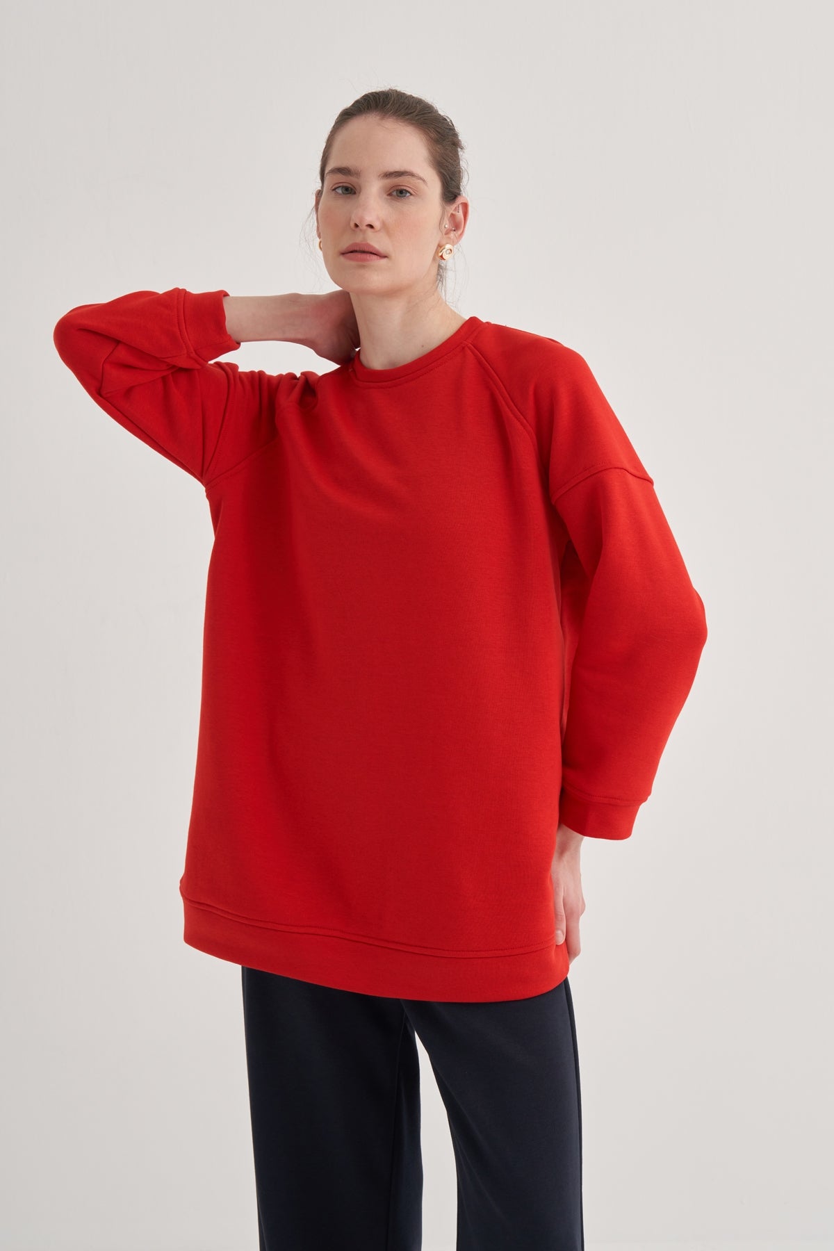 Kadın Oversize Sweat Kırmızı