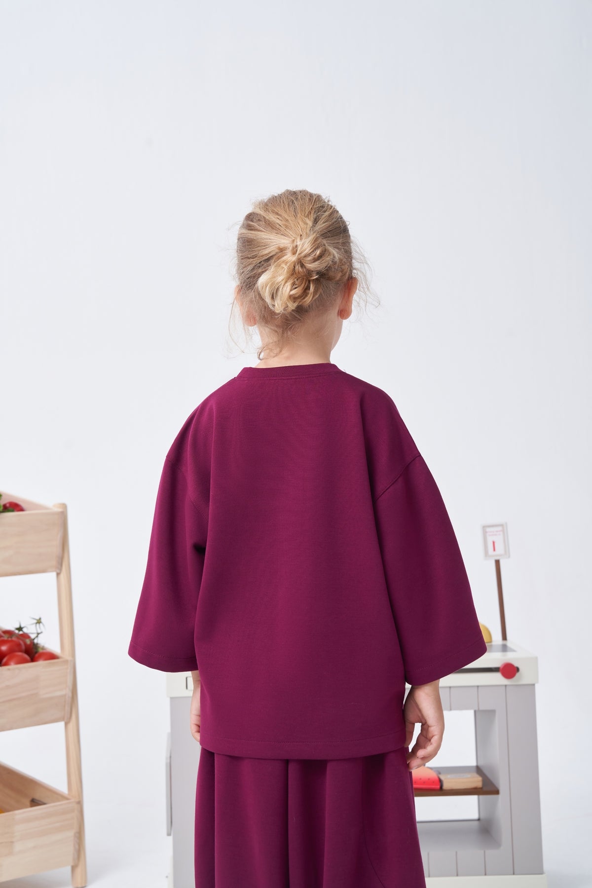 Unisex Çocuk Bol Kesimli Rahat Takım Bordo