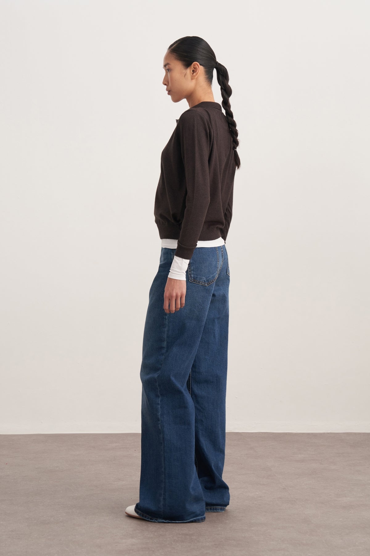 Kadın Polo Yaka Viskon Triko Kazak Antrasit