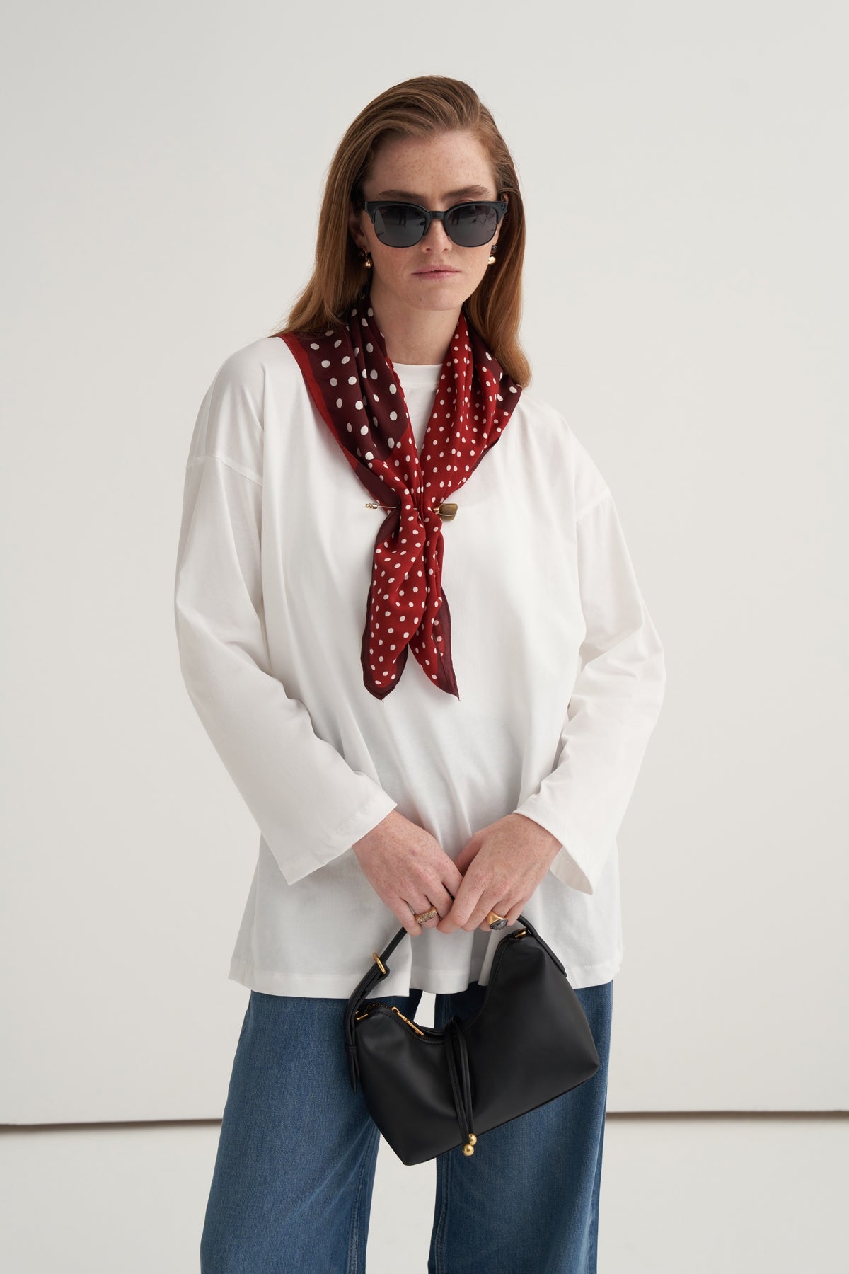 Kadın Basic Uzun Kollu Sweat Ekru