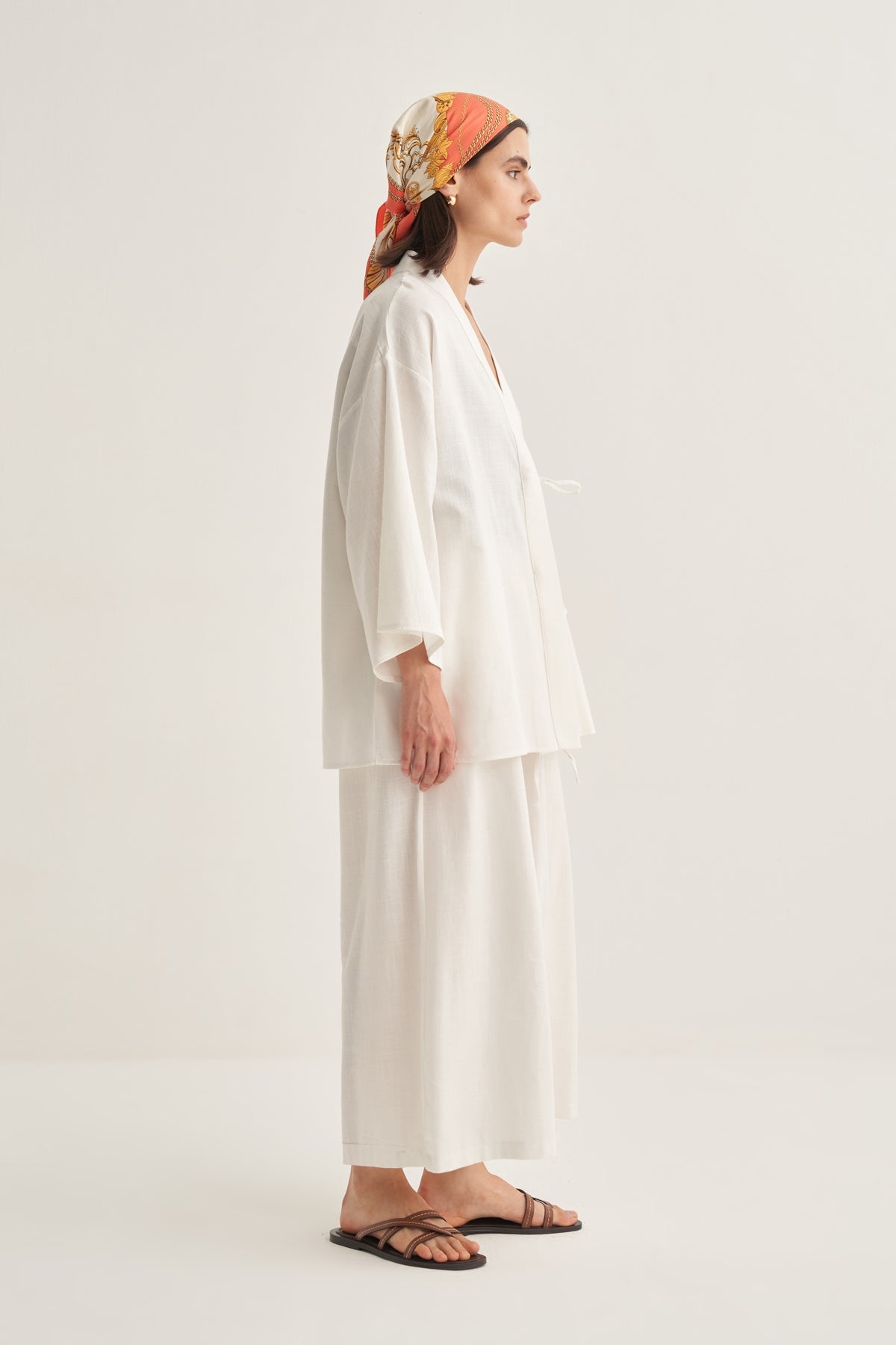 Kadın Organik Pamuklu Oversize Kimono Ekru