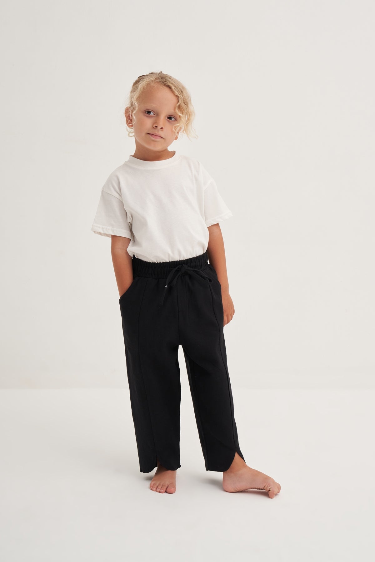 Unisex Çocuk Organik Pamuk Pantolon Siyah