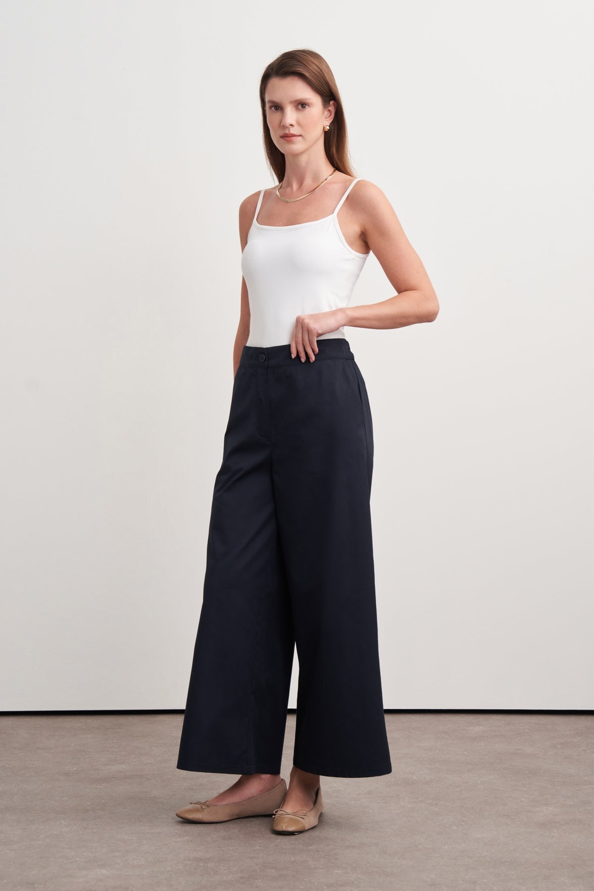 Kadın Gabardin Kısa Paça Pantolon Lacivert
