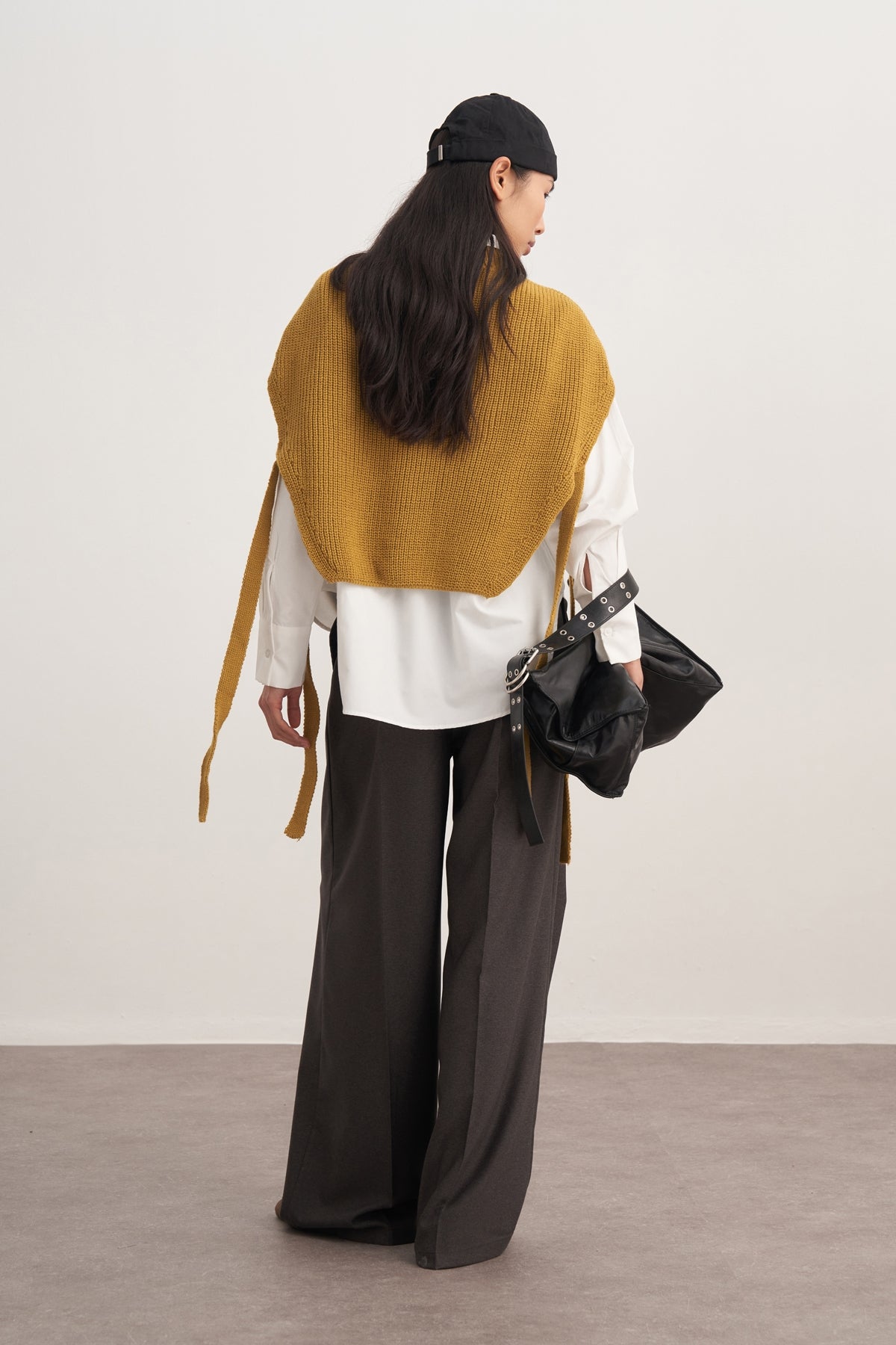 Kadın Bağlama Detaylı Triko Süveter Yağ Yeşili