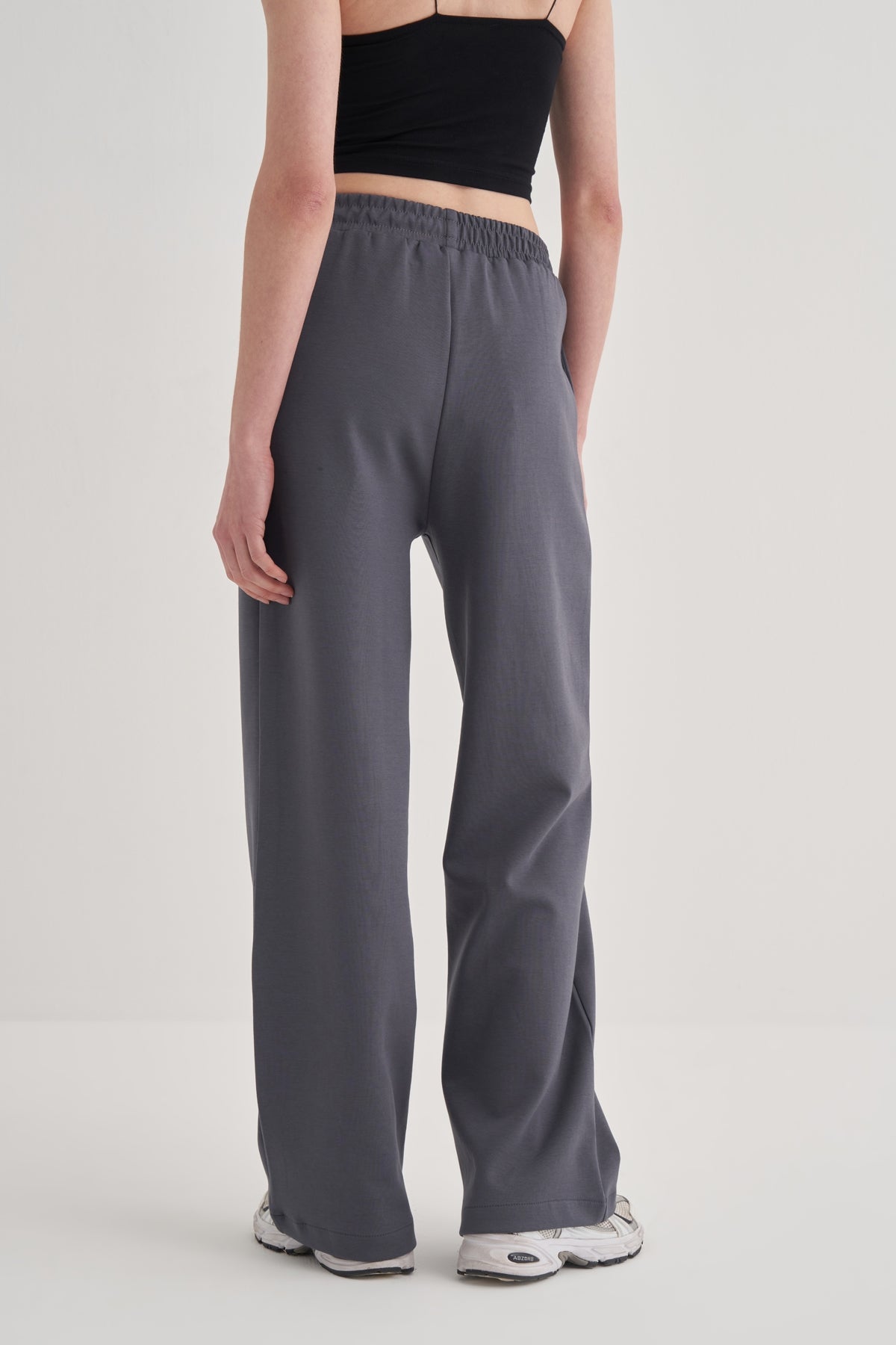 Kadın İnterlok Oversize Yelek Pantolon Takım Füme