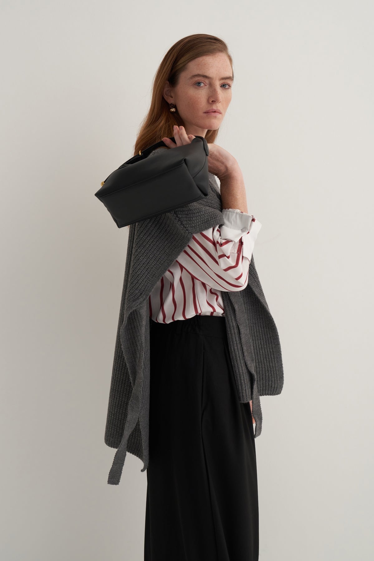 Kadın Uzun Bağlamalı Süveter Antrasit