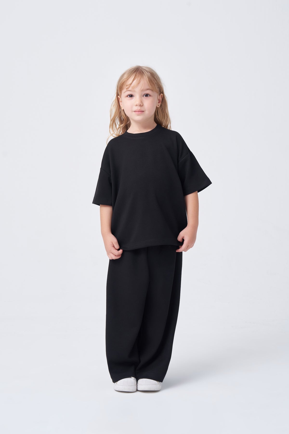 Unisex Çocuk Oversize Basic Takım Siyah