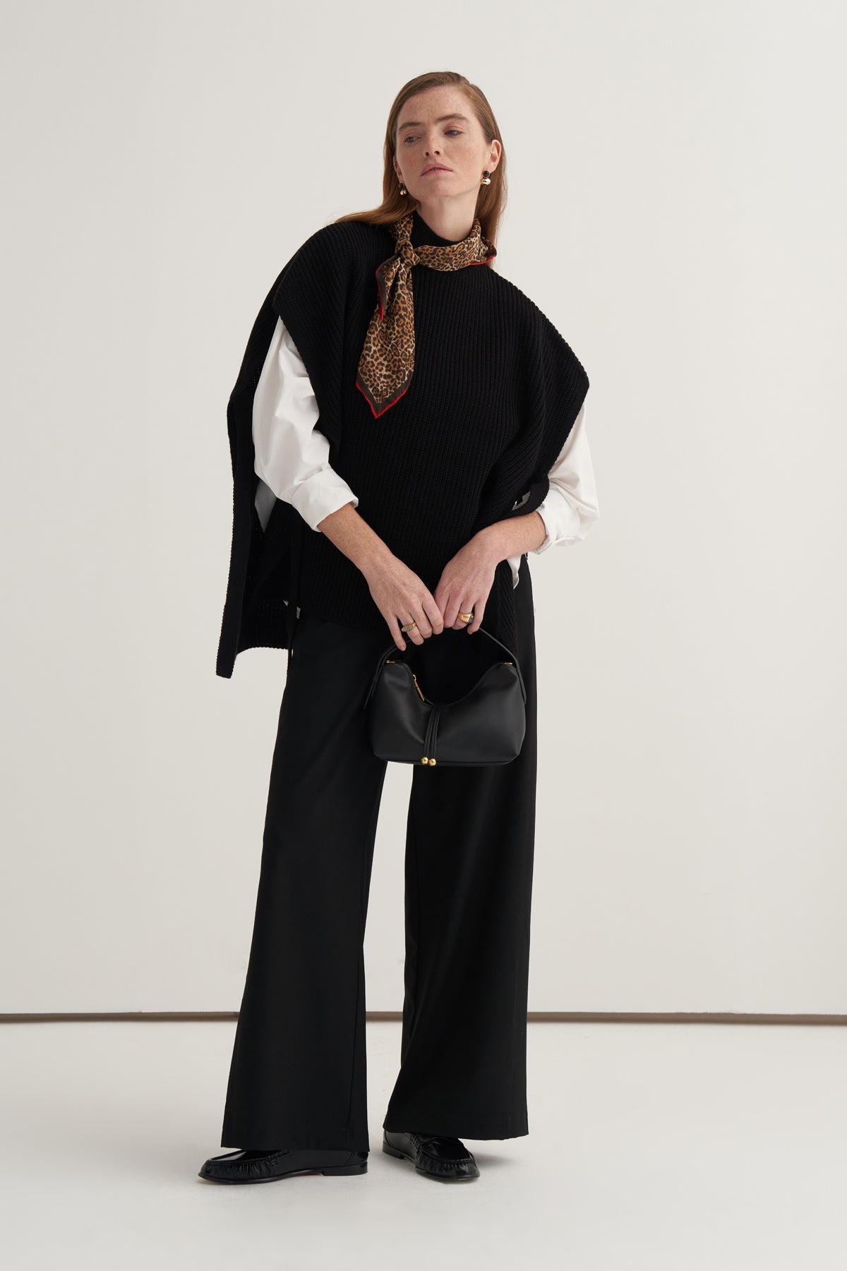 Kadın Yan Dikiş Detaylı Palazzo Pantolon Siyah