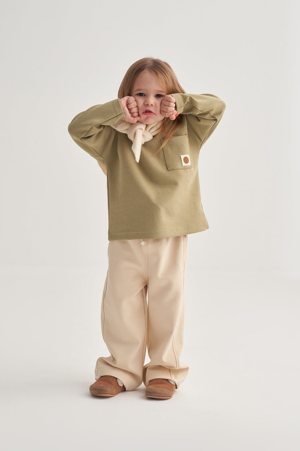 Unisex Çocuk İnterlok Cepli Sweat Yeşil