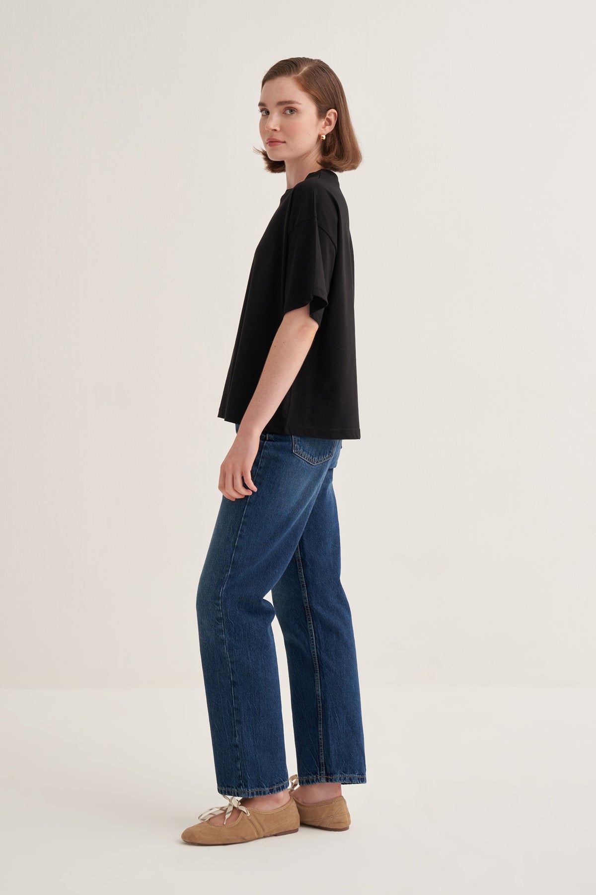 Kadın Oversize Tişört Siyah