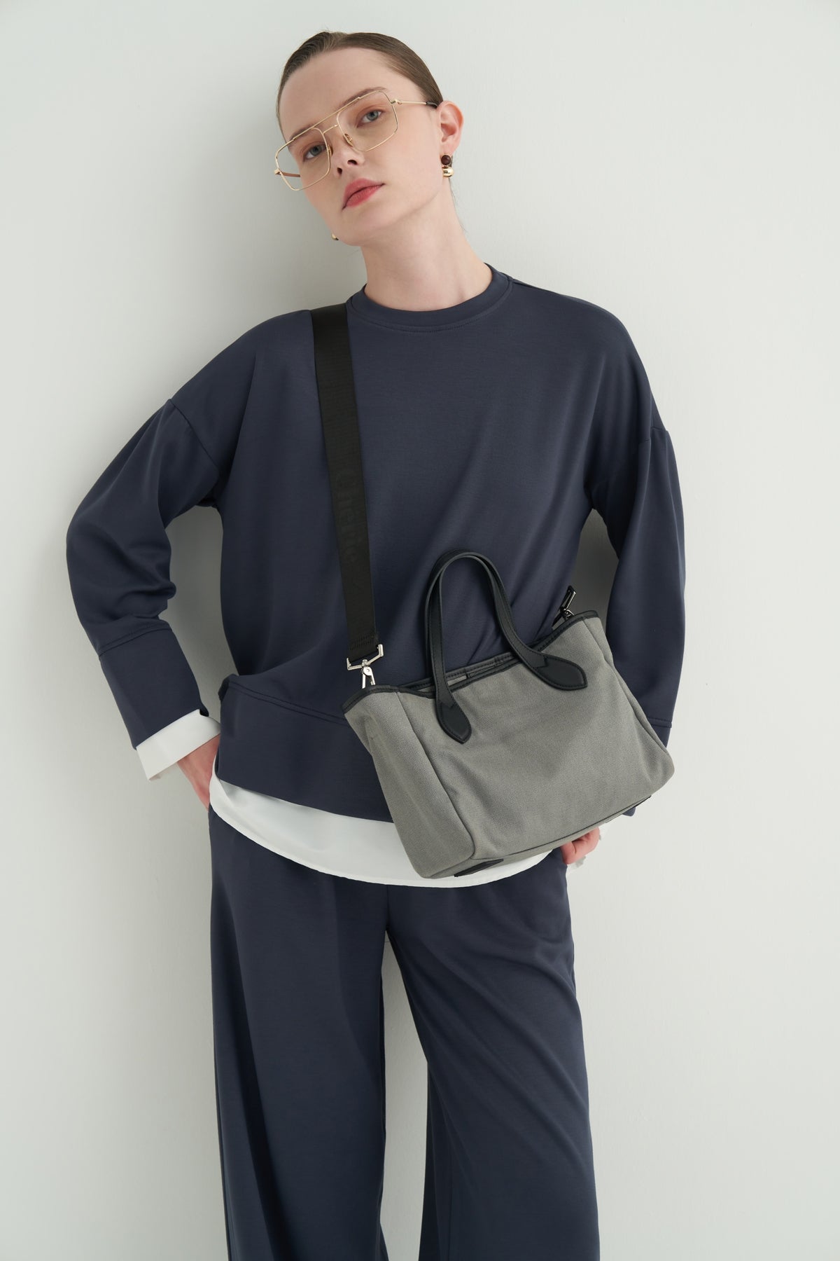 Kontrast Detaylı Sweat Jogger Pantolon Takım Füme