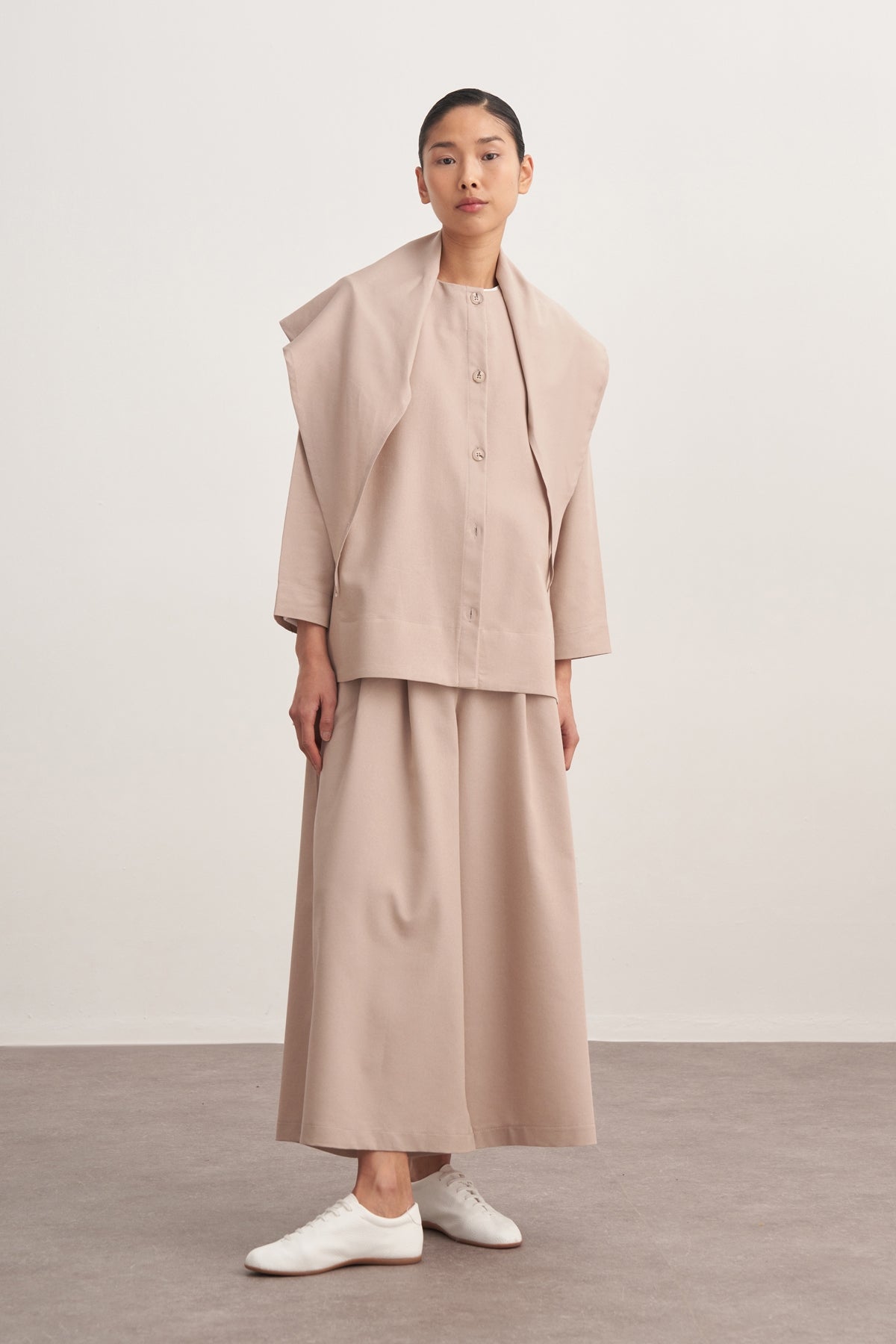 Kadın Gabardin Ceket Gömlek Bej