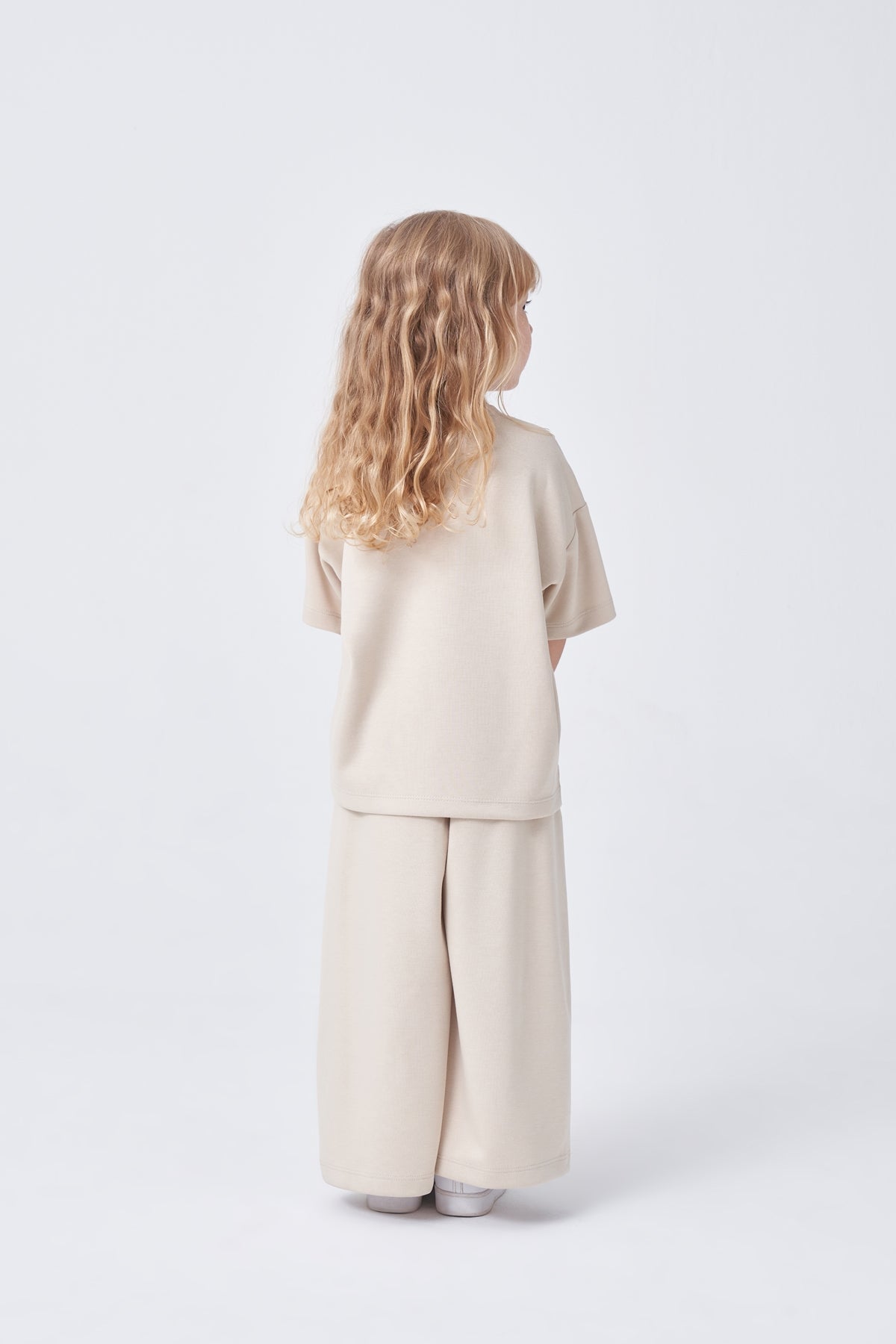 Unisex Çocuk Oversize Basic Takım Bej