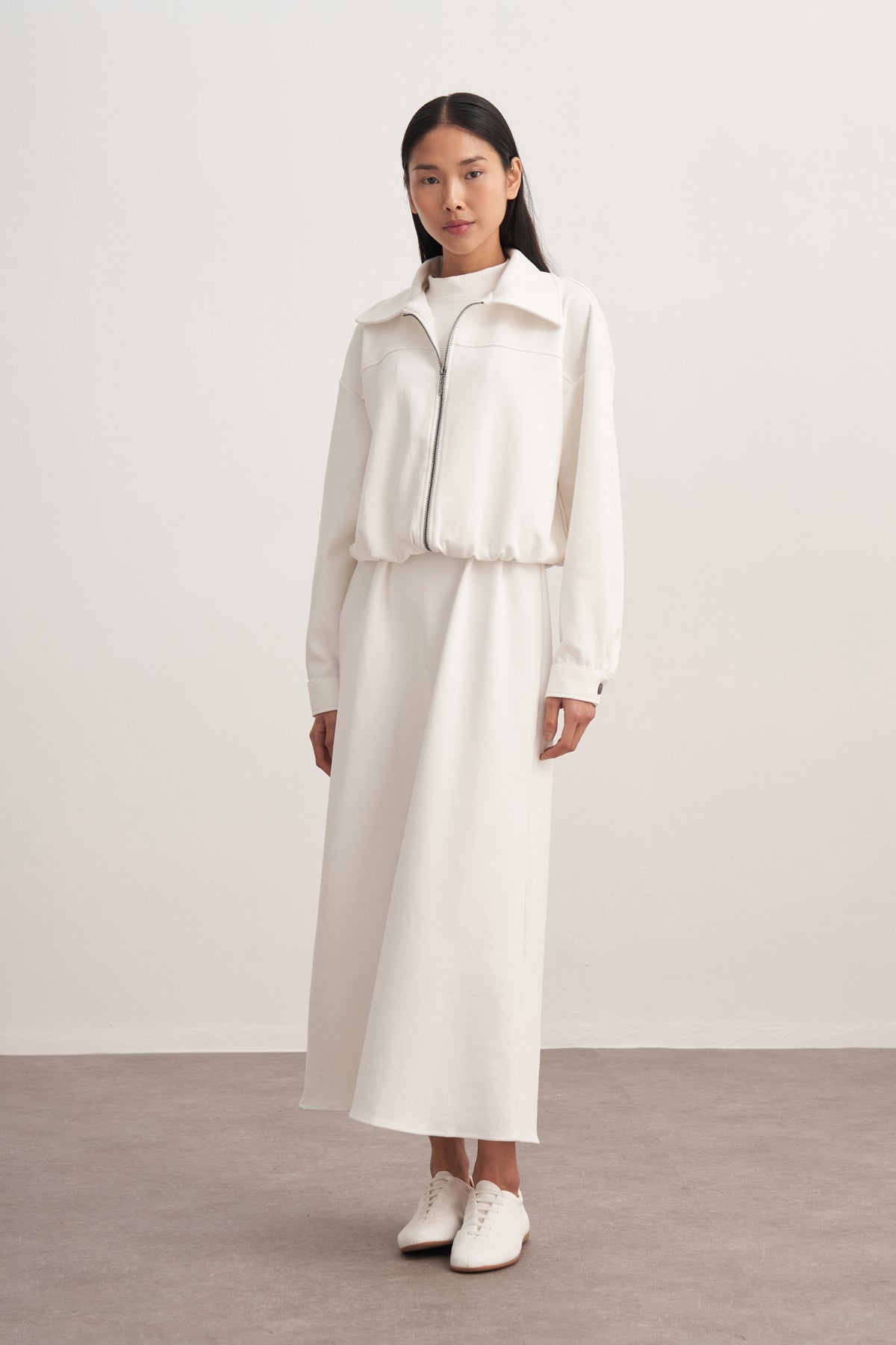 Kadın İnterlok Bomber Ceket Ekru