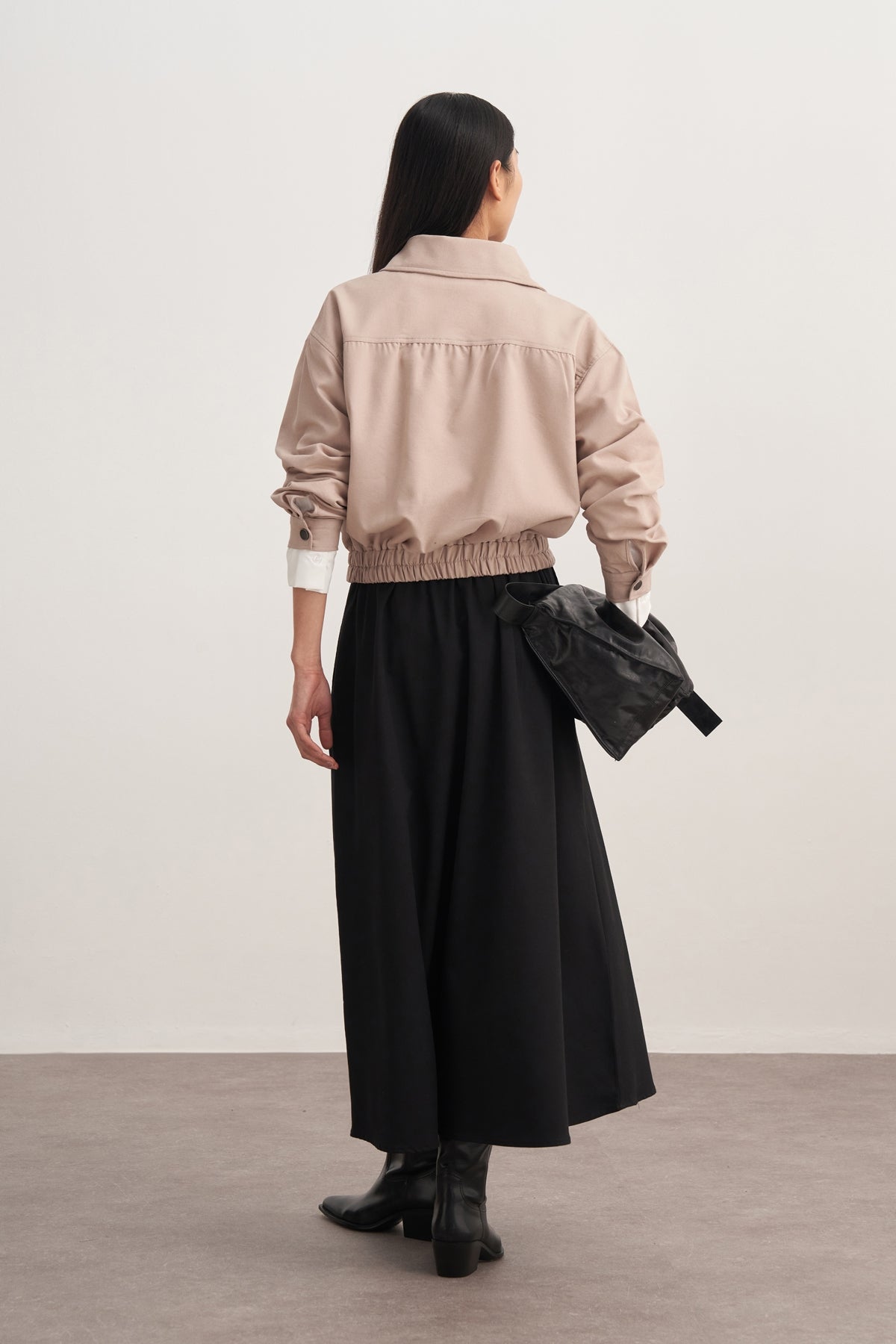 Kadın Gabardin Pilikaşe Etek Siyah