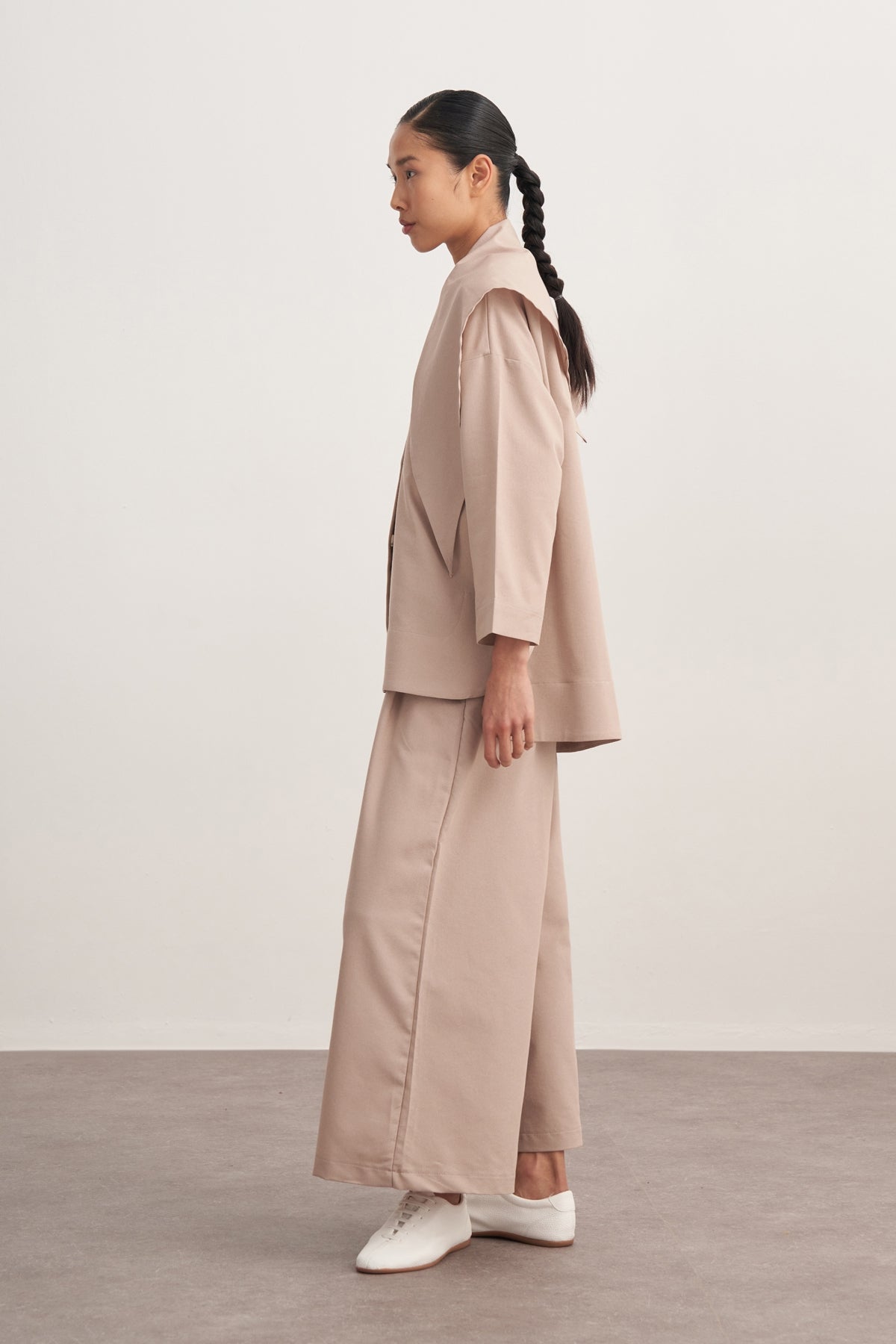 Kadın Gabardin Ceket Gömlek Bej