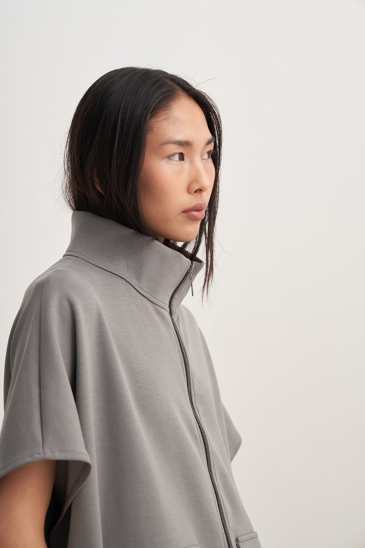 Kadın İnterlok Oversize Yelek Pantolon Takım Füme