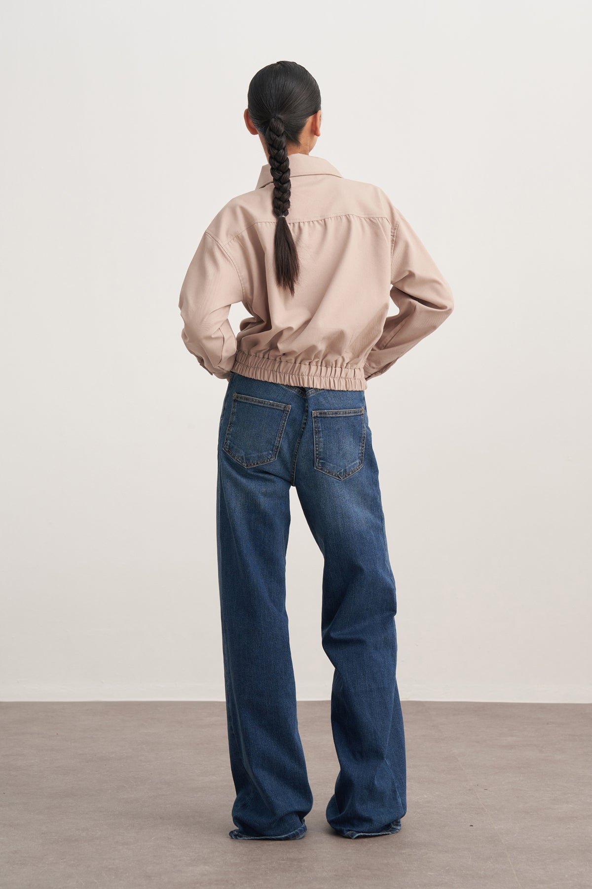 Kadın Gabardin Bomber Ceket Bej