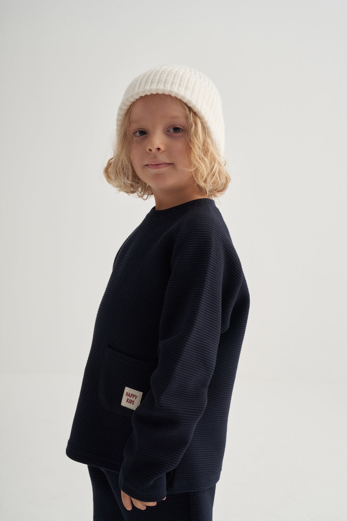 Unisex Çocuk Waffle Takım Lacivert