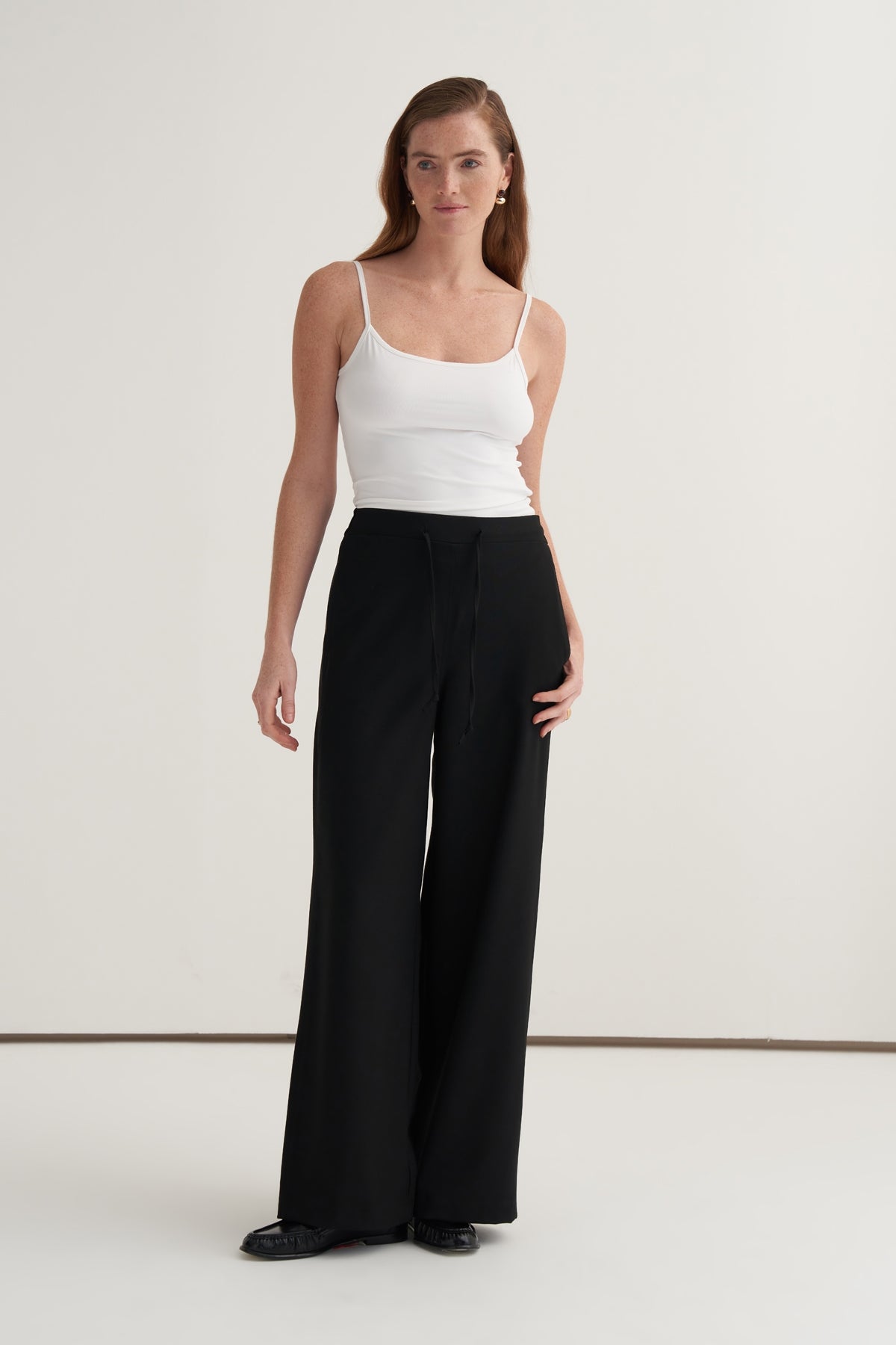 Kadın Yan Dikiş Detaylı Palazzo Pantolon Siyah