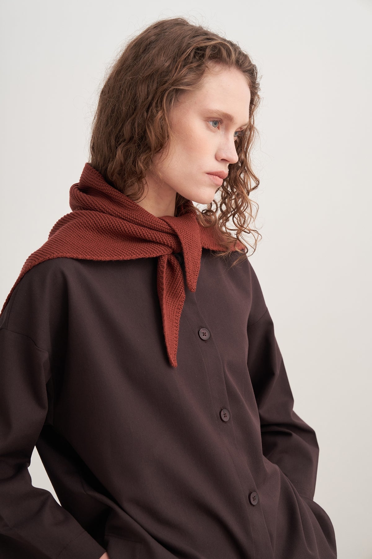 Kadın Triko Bandana Kiremit