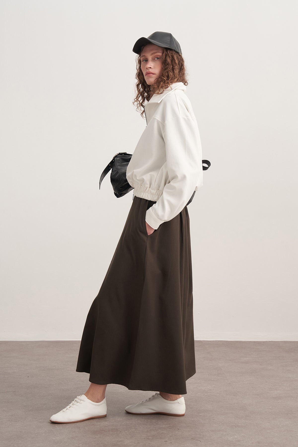 Kadın İnterlok Bomber Ceket Ekru